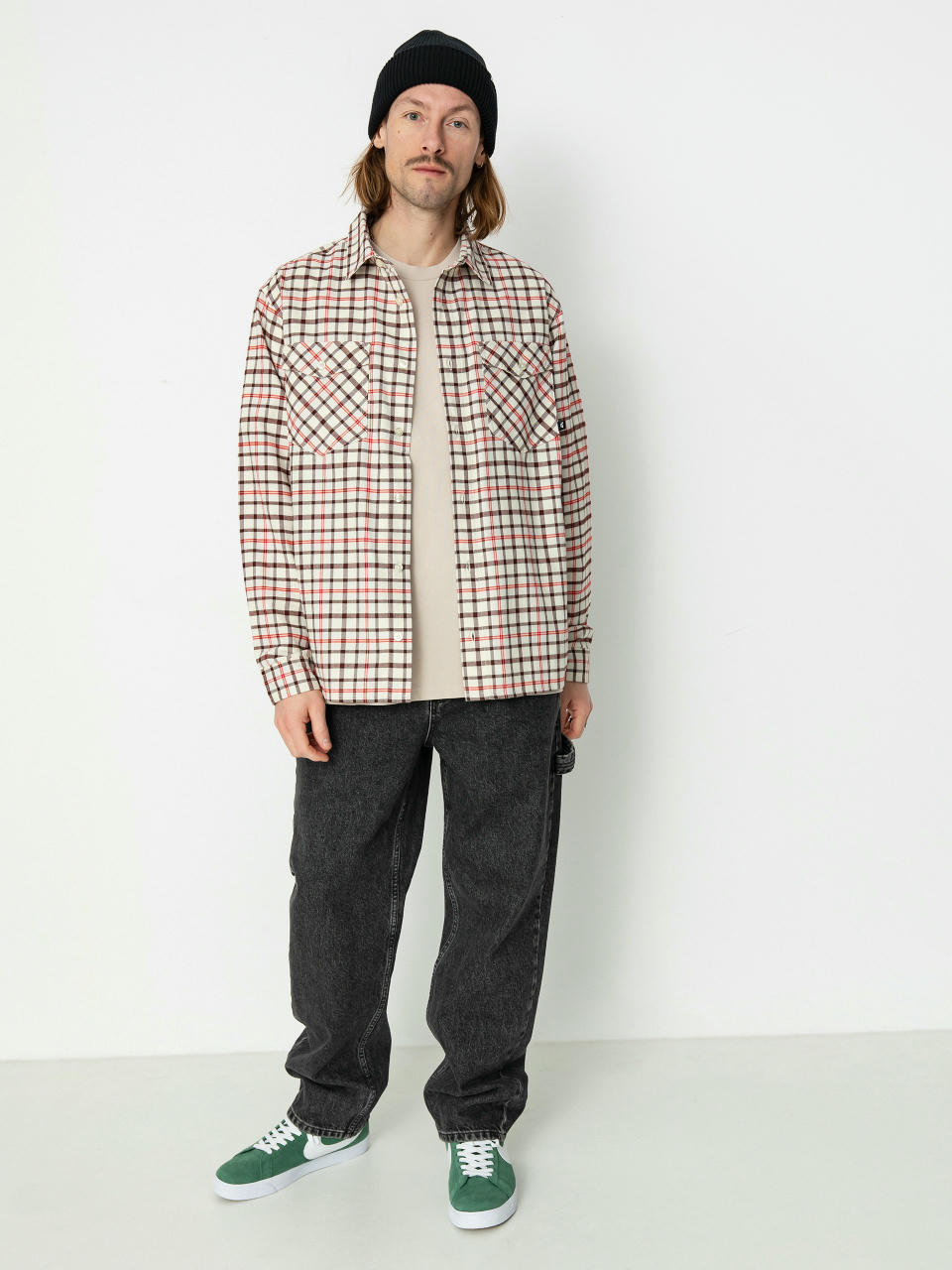 Košile Nike SB Flannel Button Up (coconut milk/light bone)