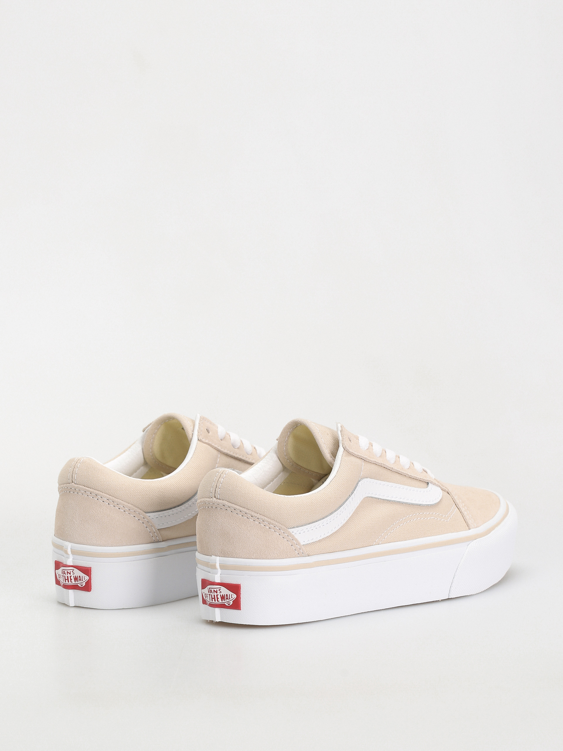 Vans old skool platform femme outlet beige