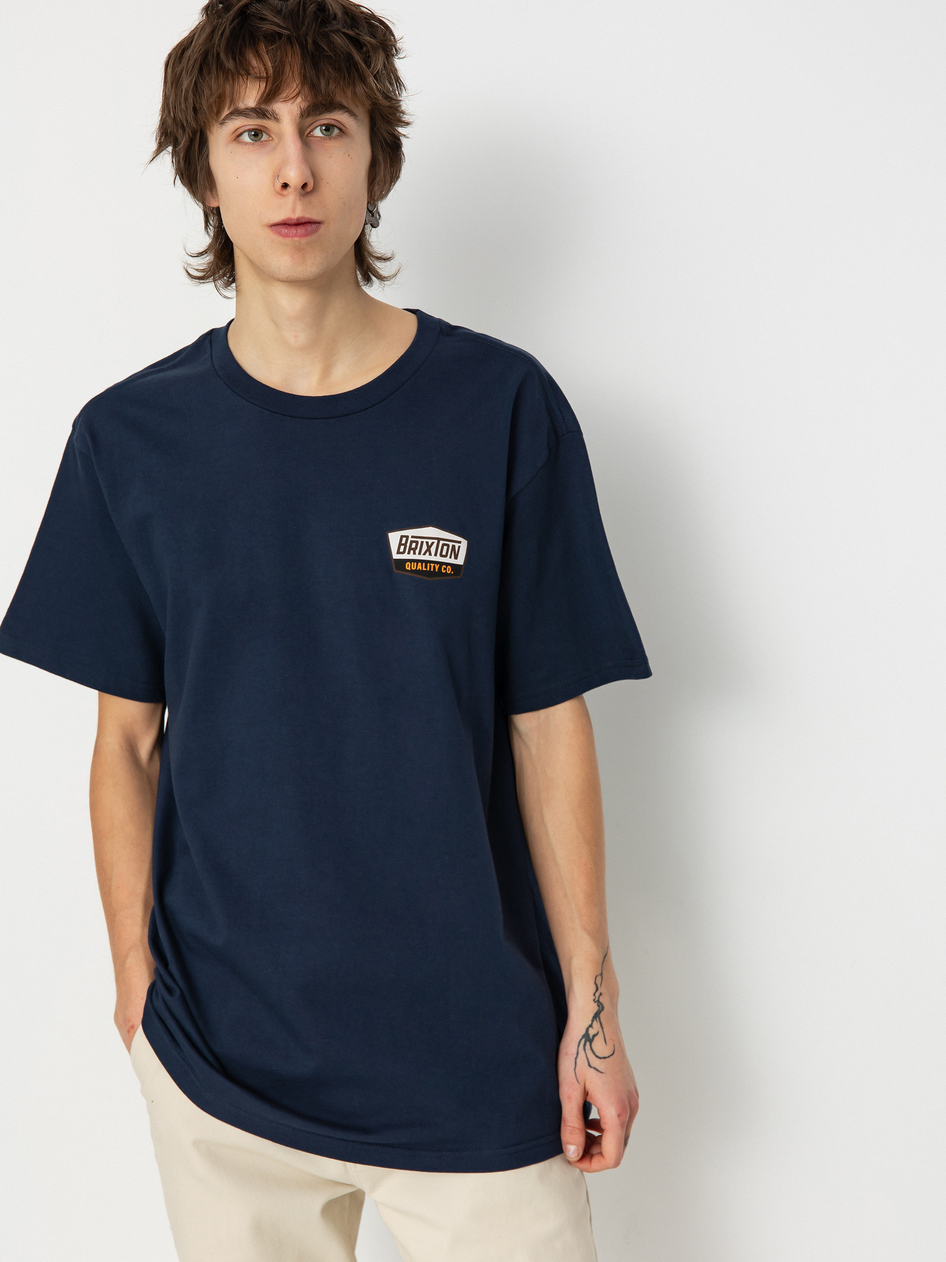 Tričko Brixton Regal Stt (washed navy/sepia)