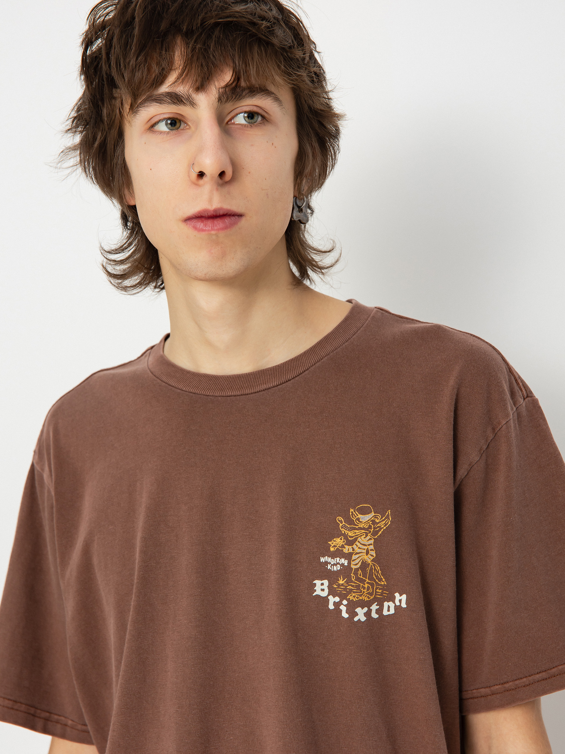 Tričko Brixton Oakwood Stt (sepia worn wash)