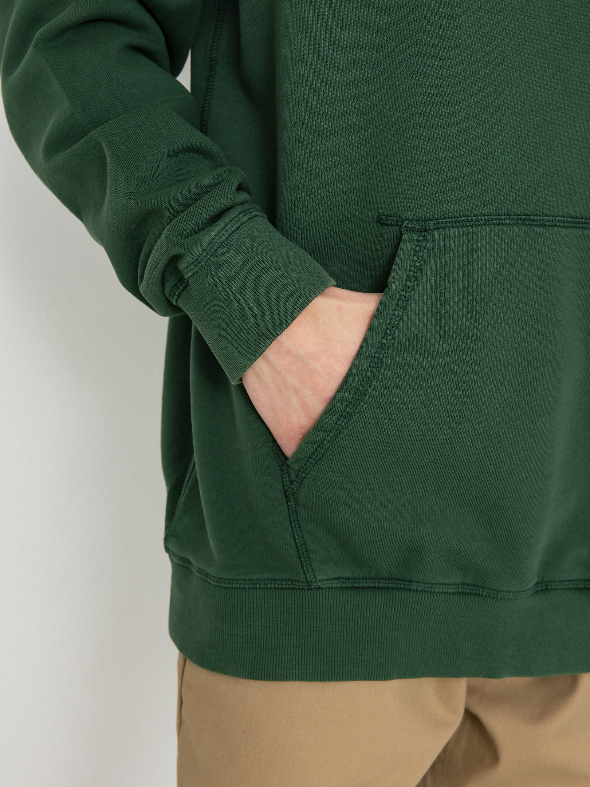 Mikina s kapucí Brixton Vintage Reserve Cl Ft (trekking green sol wash)