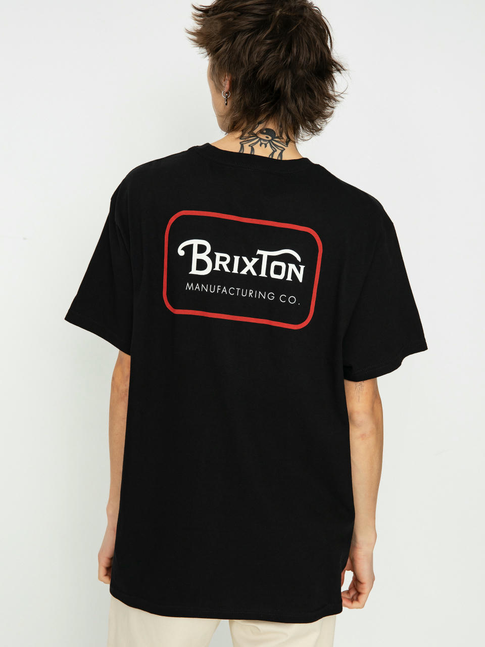 Tričko Brixton Grade Stt (black/casa red/white)