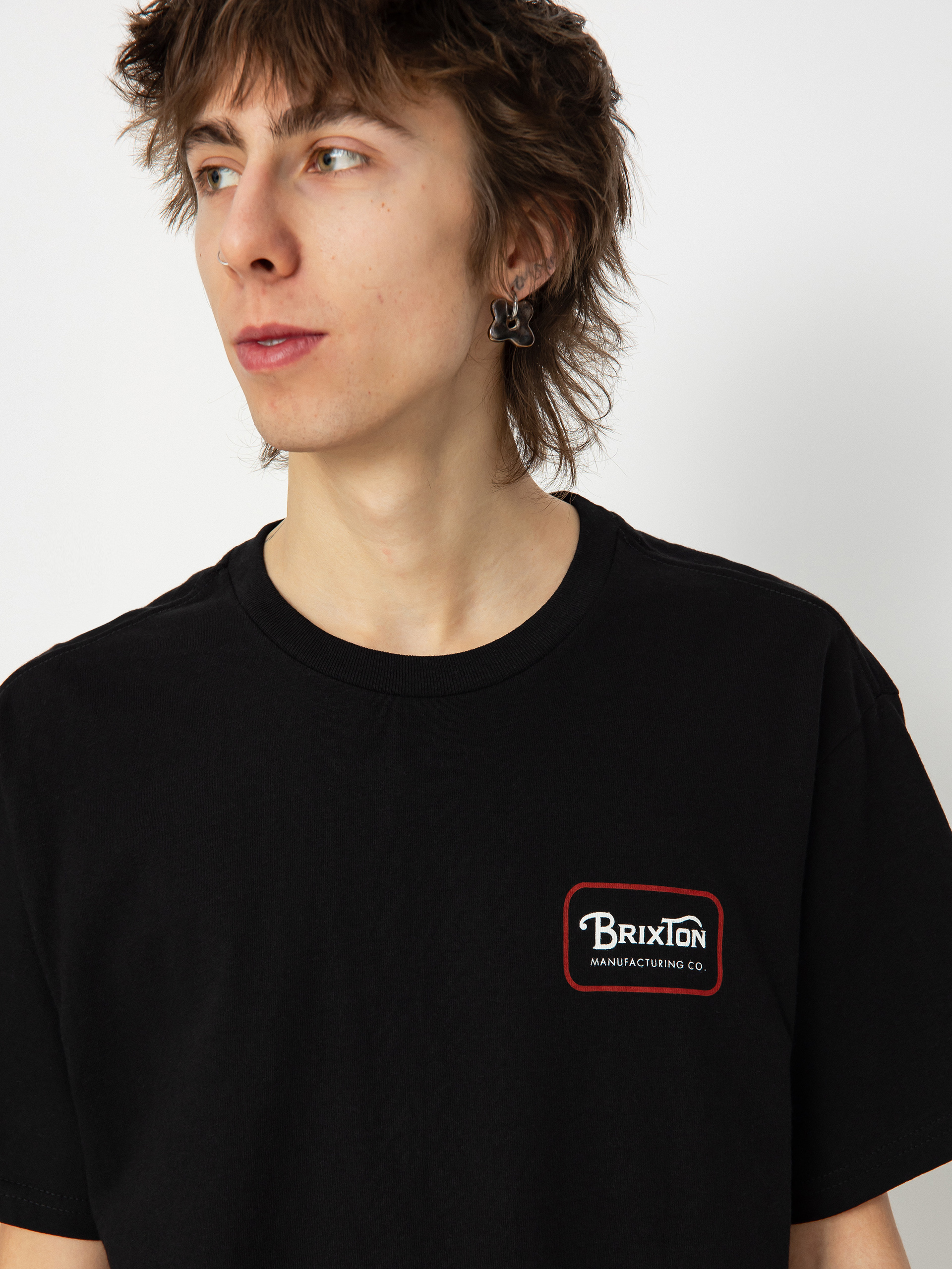 Tričko Brixton Grade Stt (black/casa red/white)