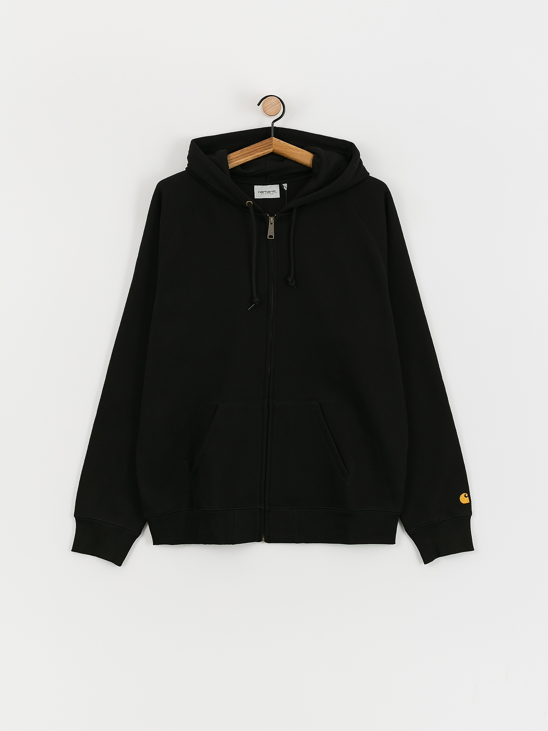Mikina s kapucí Carhartt WIP Chase ZHD (black/gold)