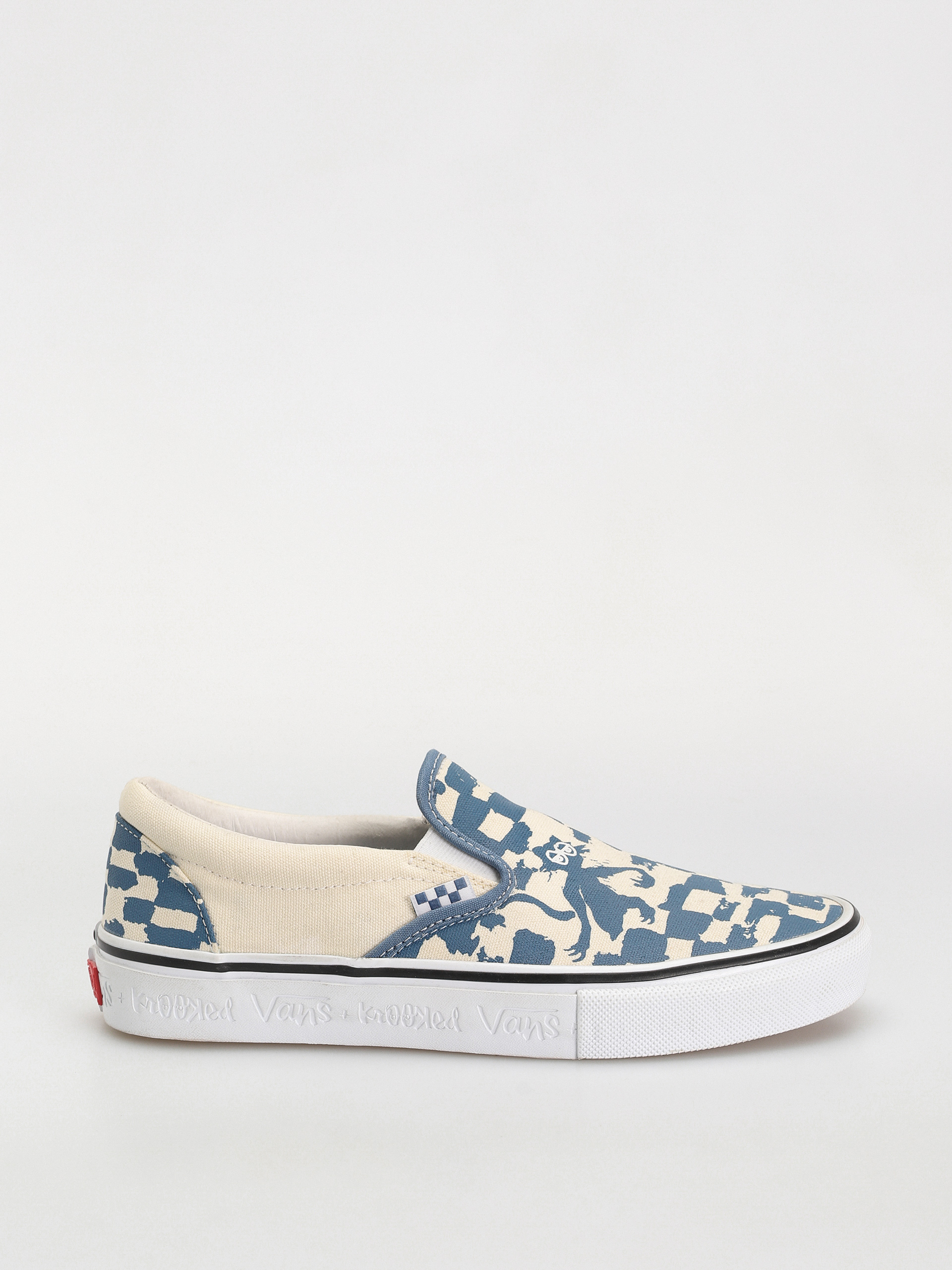 Boty Vans X KROOKED Skate Slip On (by natas for ray/blue)