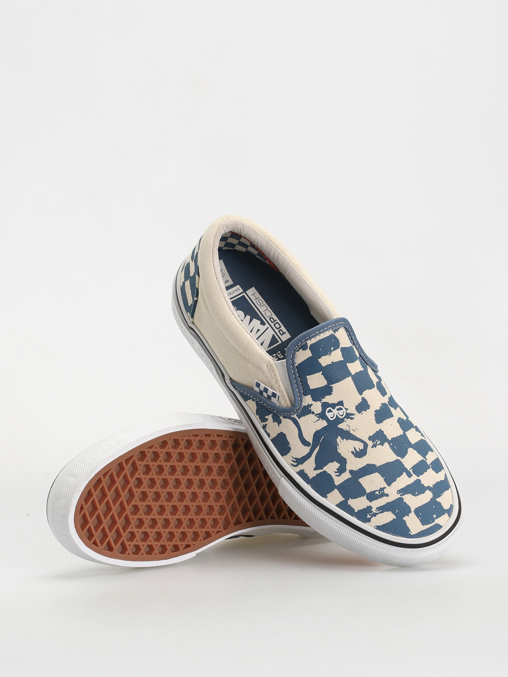Boty Vans X KROOKED Skate Slip On (by natas for ray/blue)