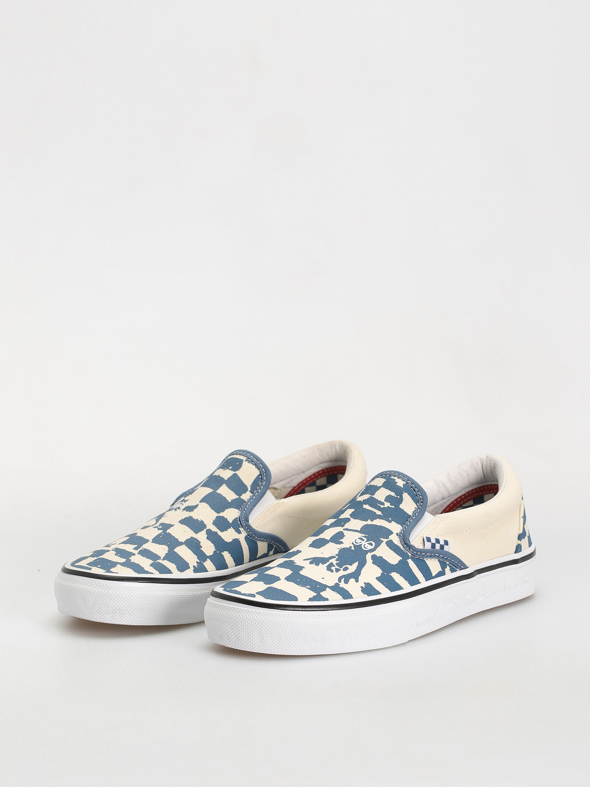 Boty Vans X KROOKED Skate Slip On (by natas for ray/blue)