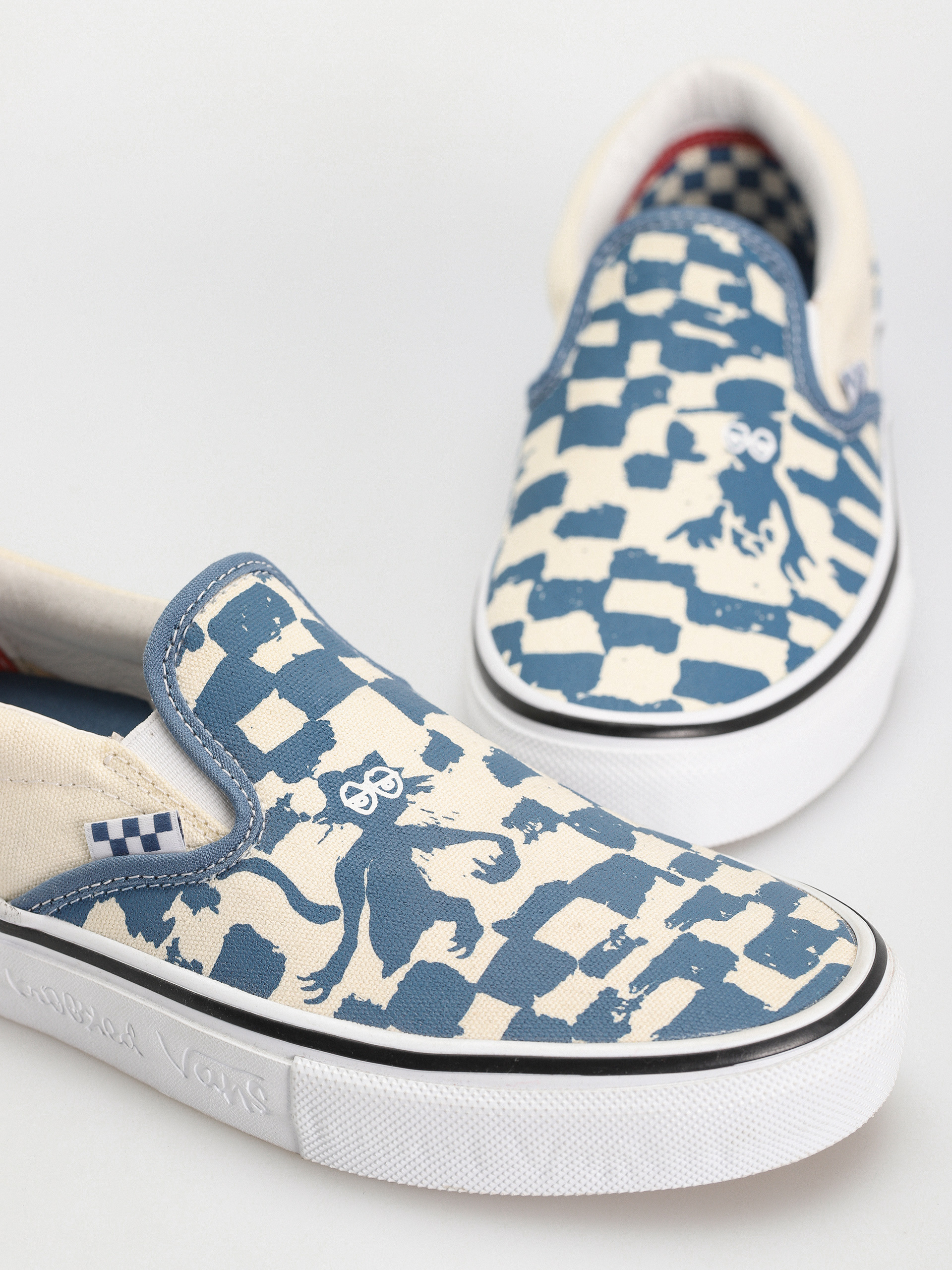 Boty Vans X KROOKED Skate Slip On (by natas for ray/blue)