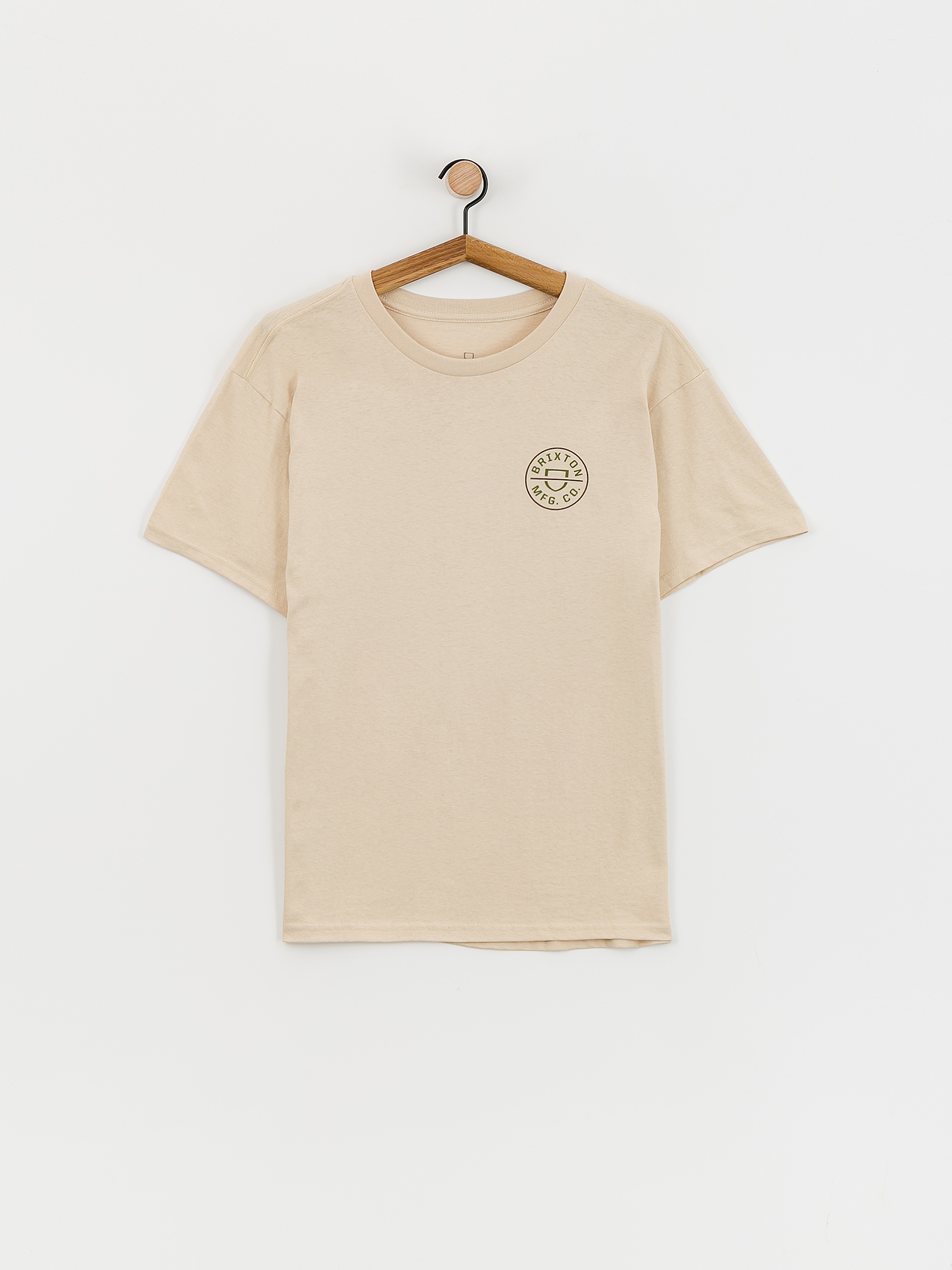 Tričko Brixton Crest II Stt (cream/sea kelp/sepia)