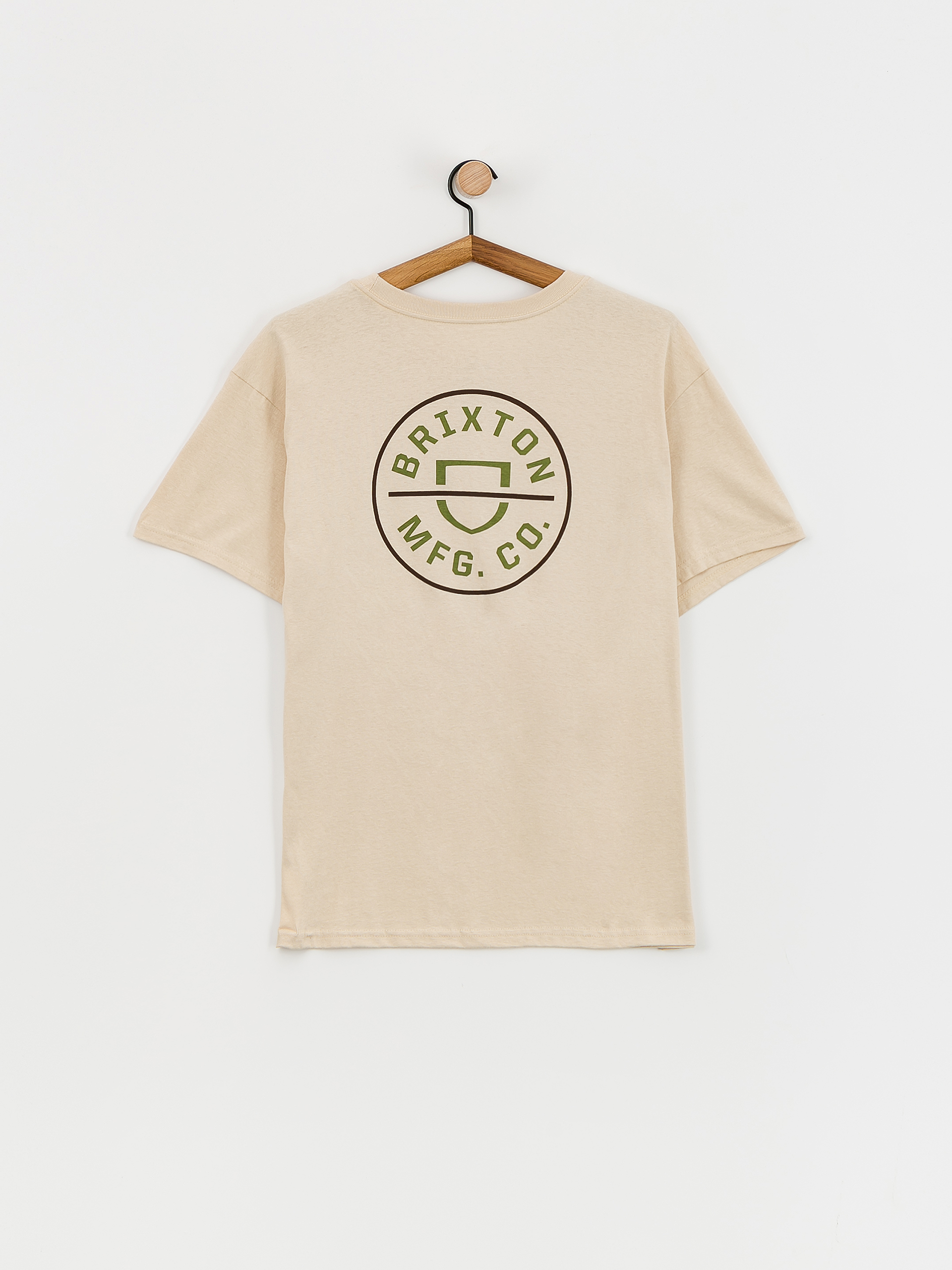 Tričko Brixton Crest II Stt (cream/sea kelp/sepia)