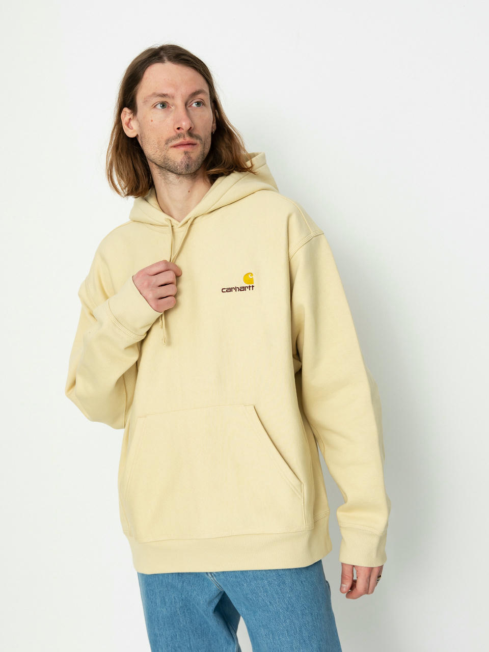 Mikina s kapucí Carhartt WIP American Script HD (rattan)