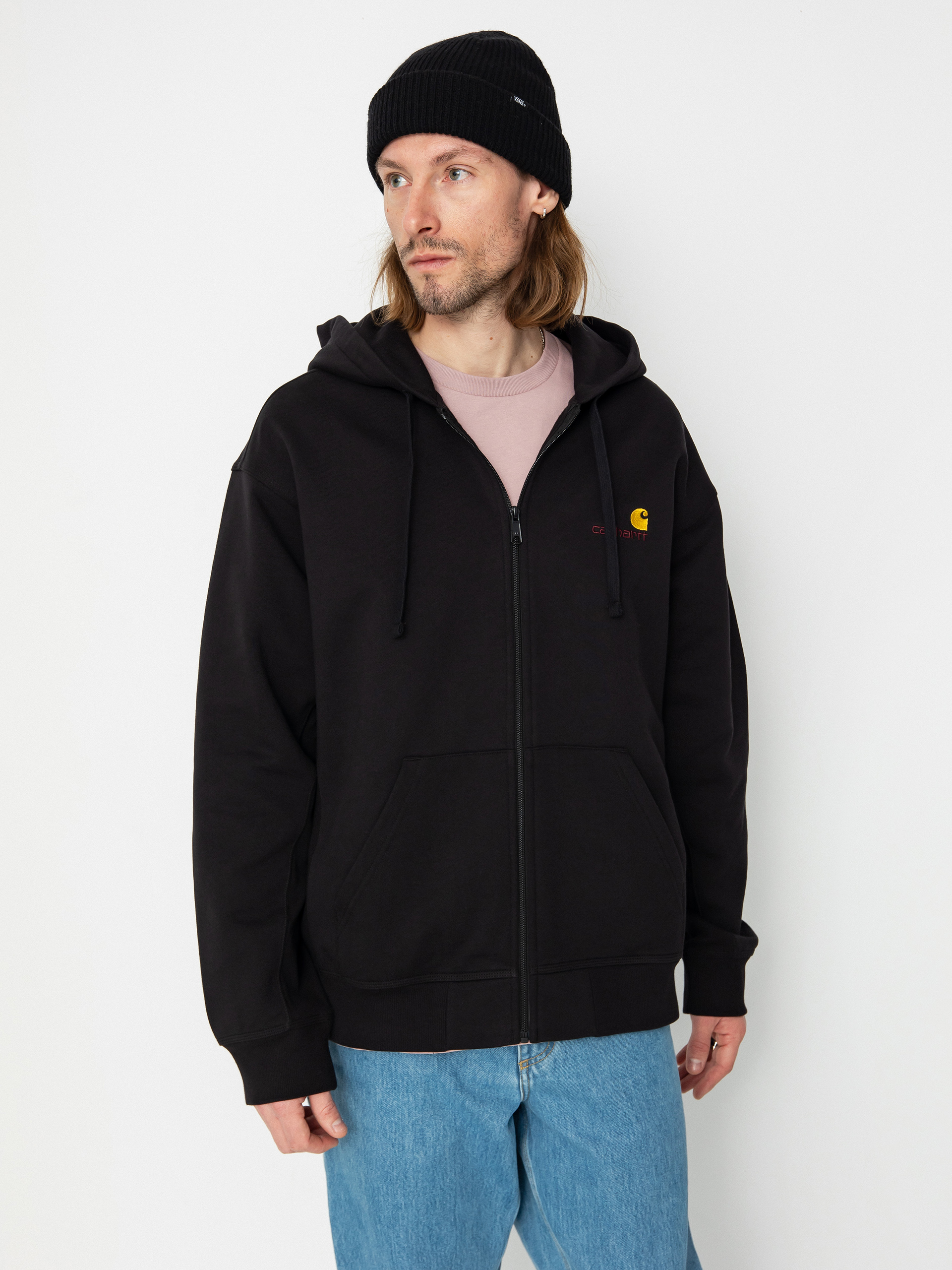 Mikina s kapucu00ed Carhartt WIP American Script ZHD (black)