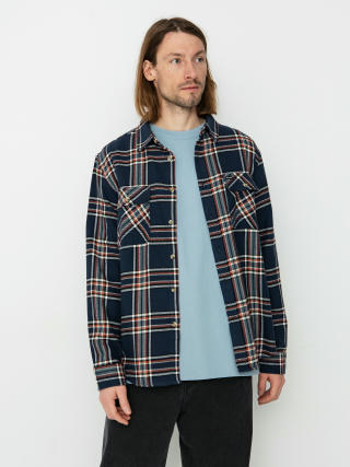 Košile Brixton Bowery Flannel Ls (washed navy/off white/terracot)