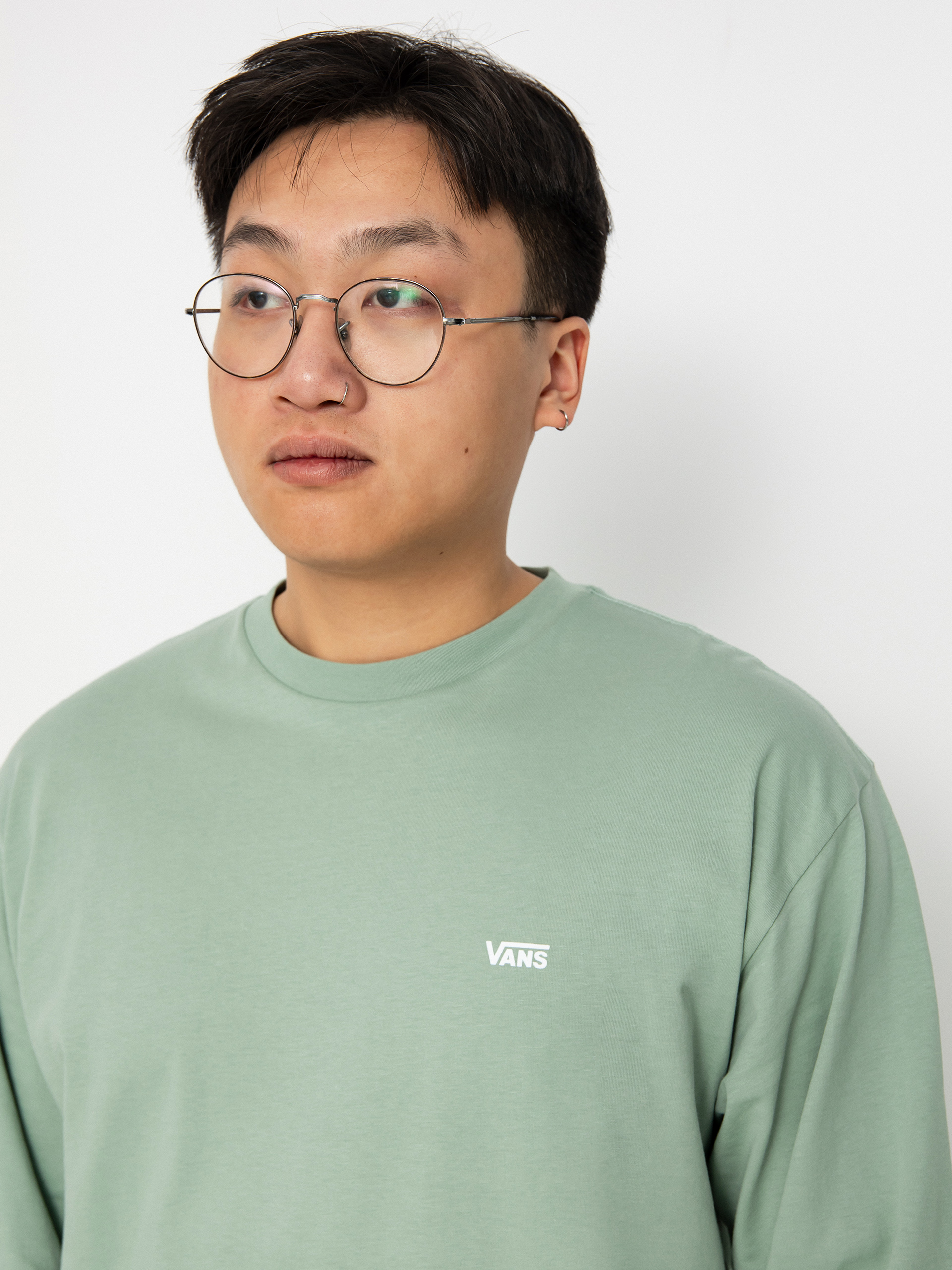 Triko Vans Left Chest Hit (iceberg green/white)