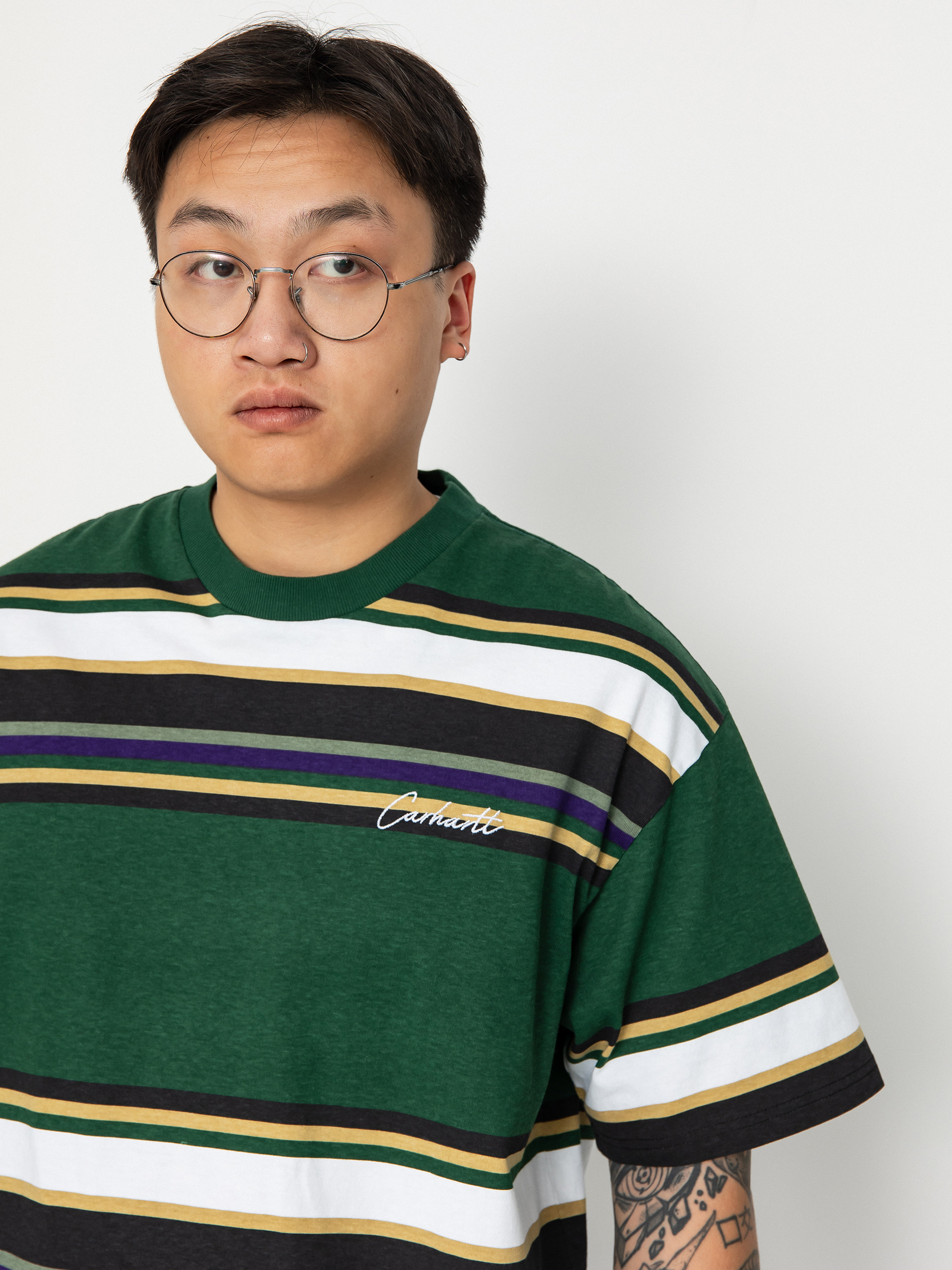 Tričko Carhartt WIP Morcom (morcom stripe/chervil)