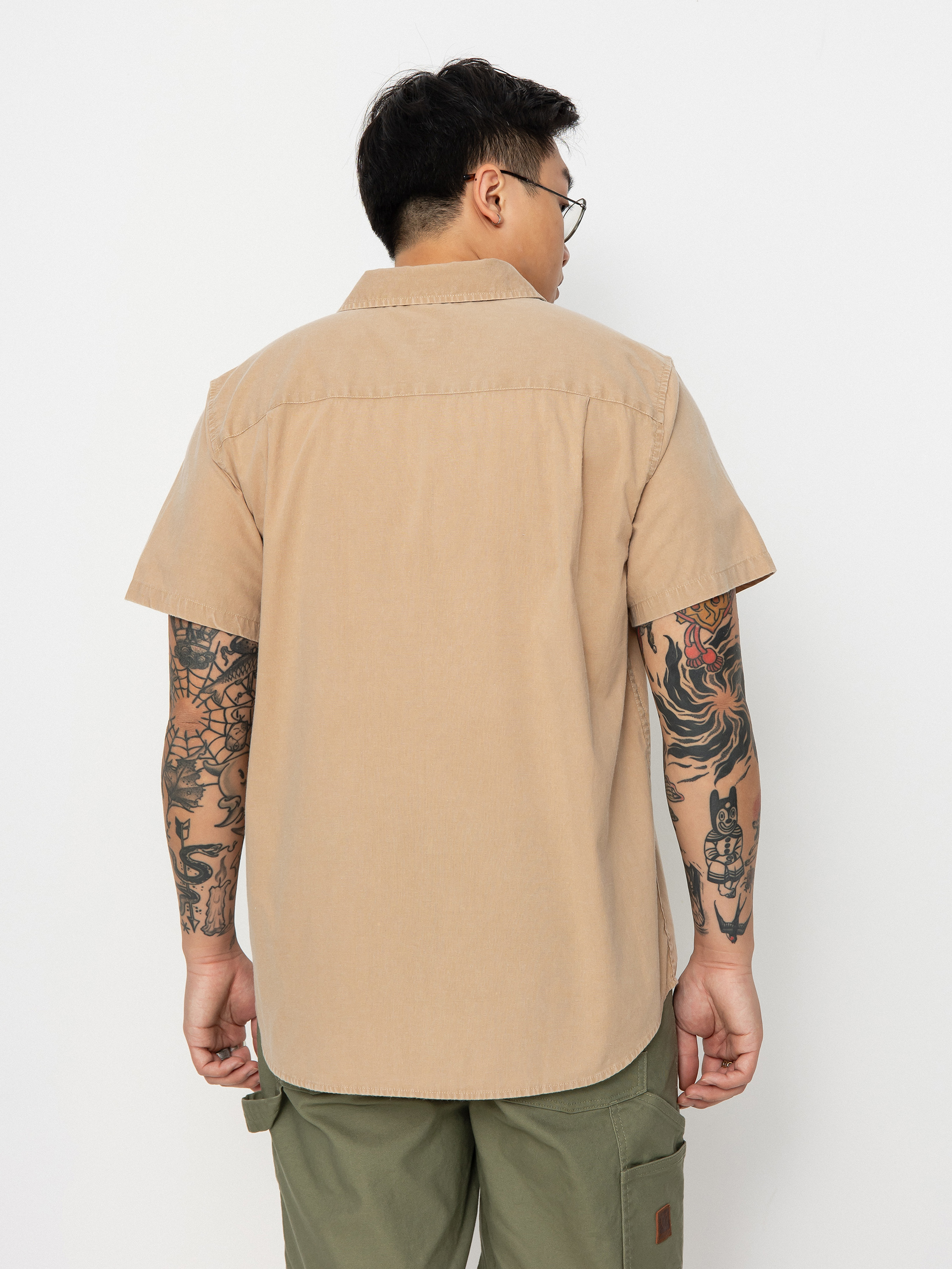 Košile Brixton Charter Sol Wash Wvn (oat milk sol wash)