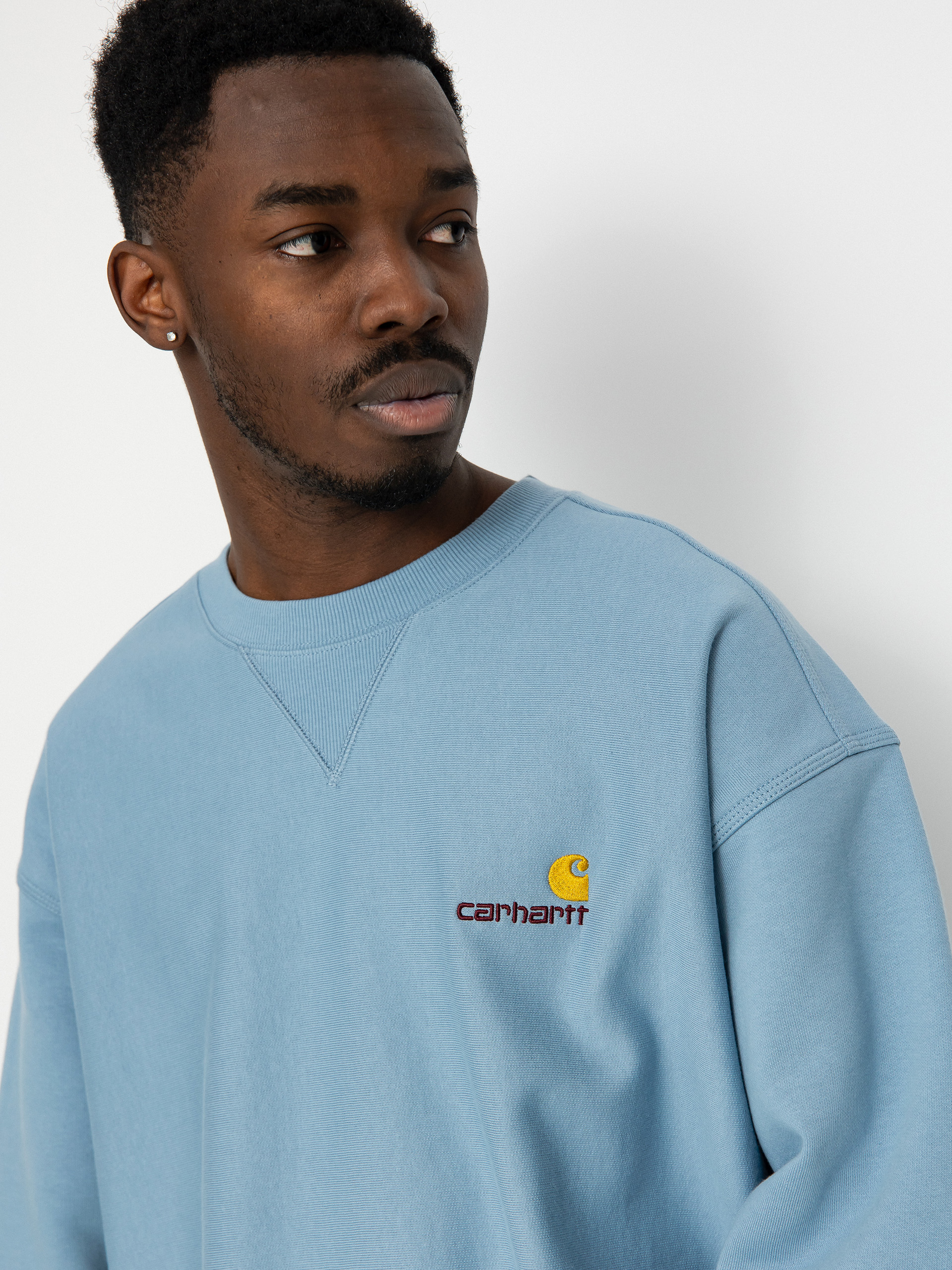 Mikina Carhartt WIP American Script (frosted blue)