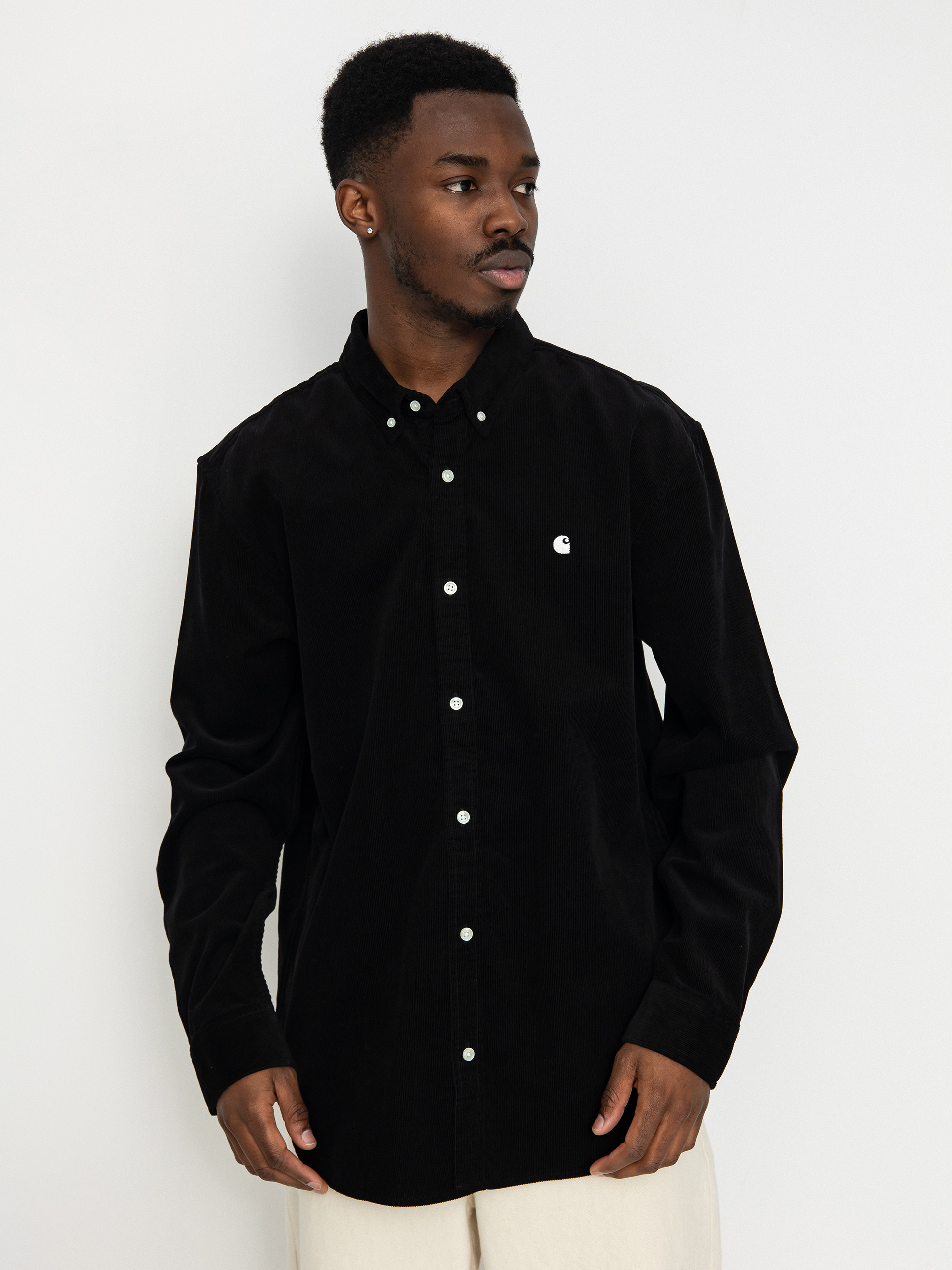 Košile Carhartt WIP Madison Fine Cord (black/wax)