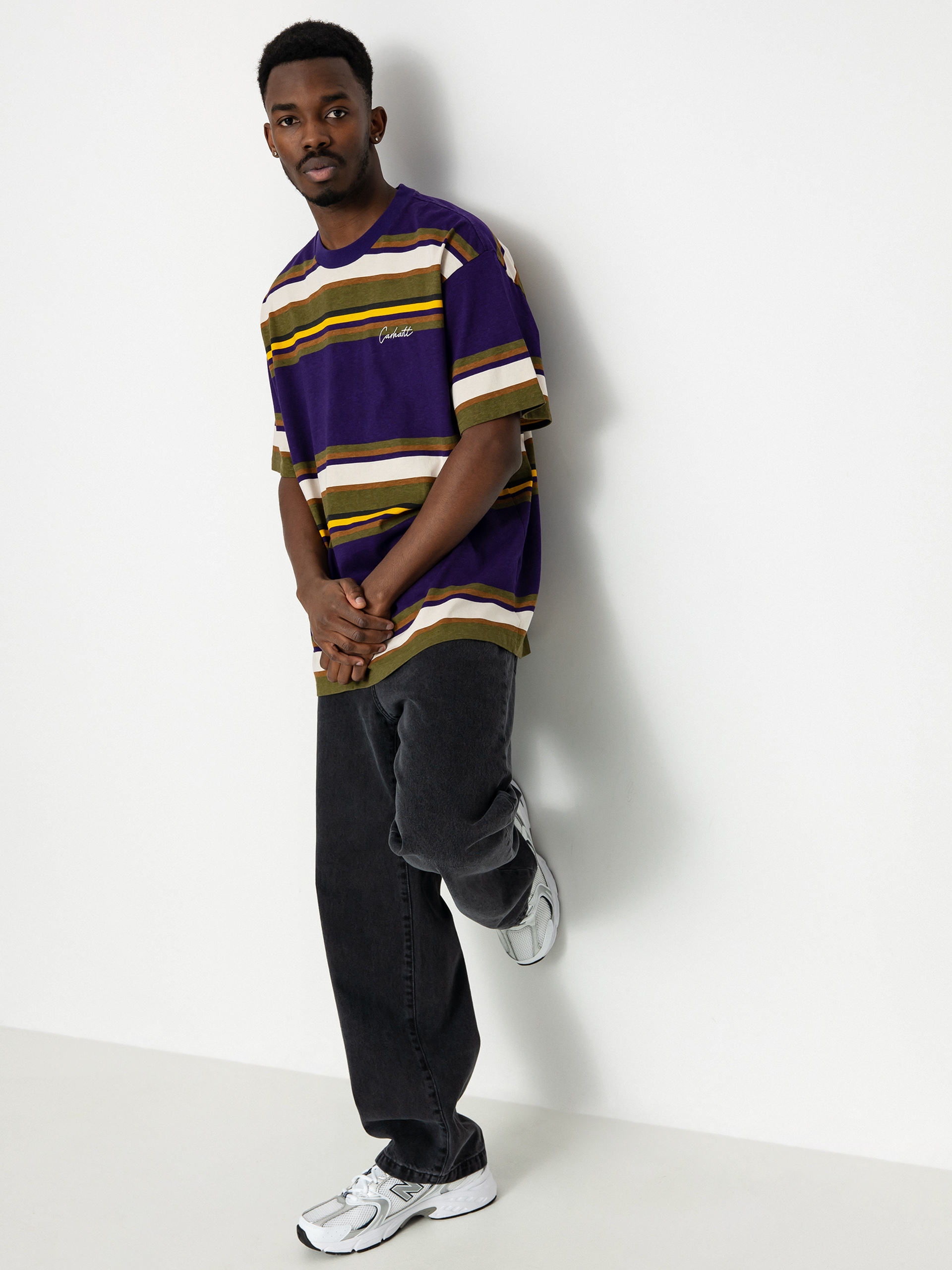 Tričko Carhartt WIP Morcom (morcom stripe/tyrian)