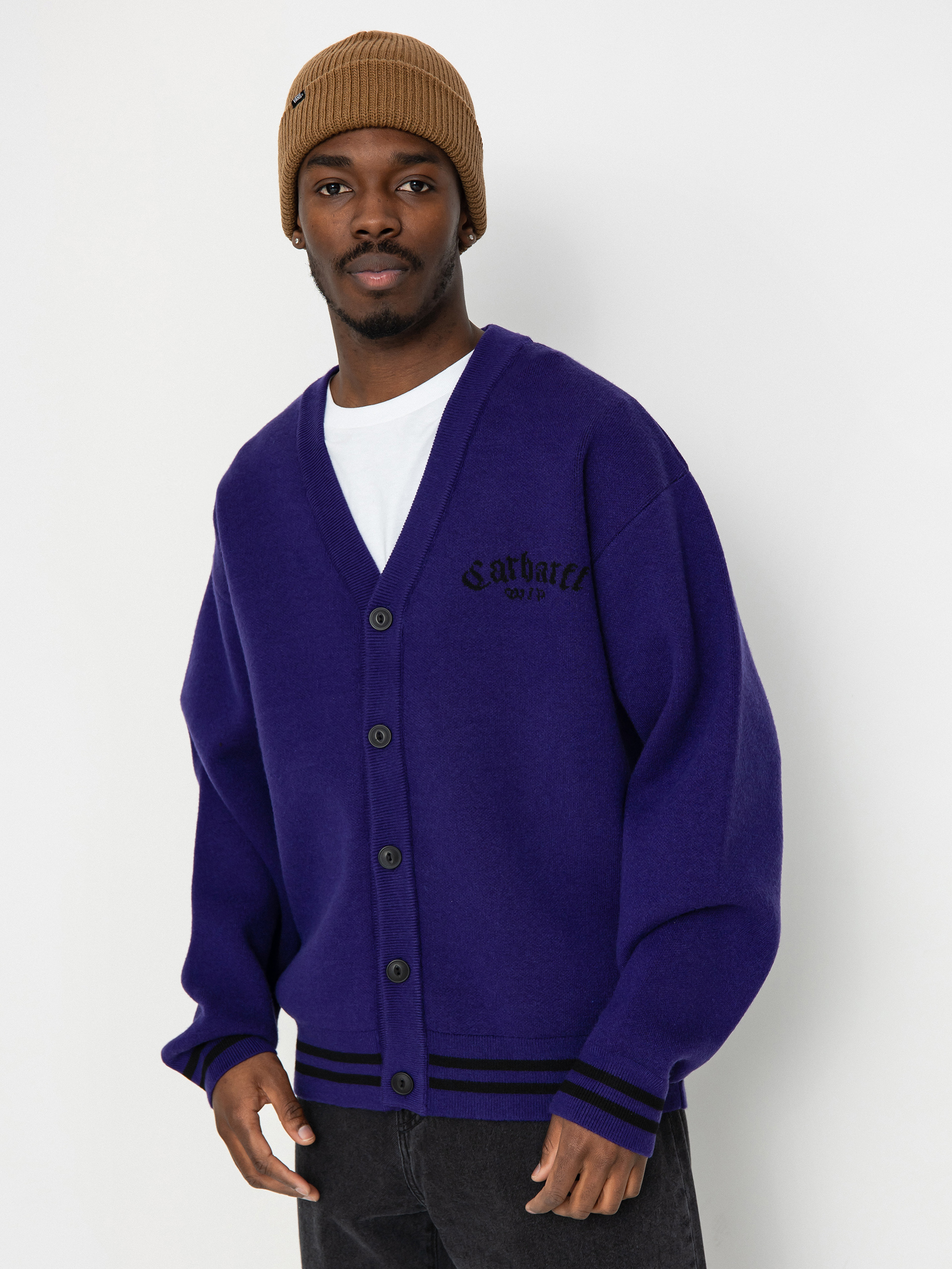 Svetr Carhartt WIP Onyx Cardigan (tyrian/black)