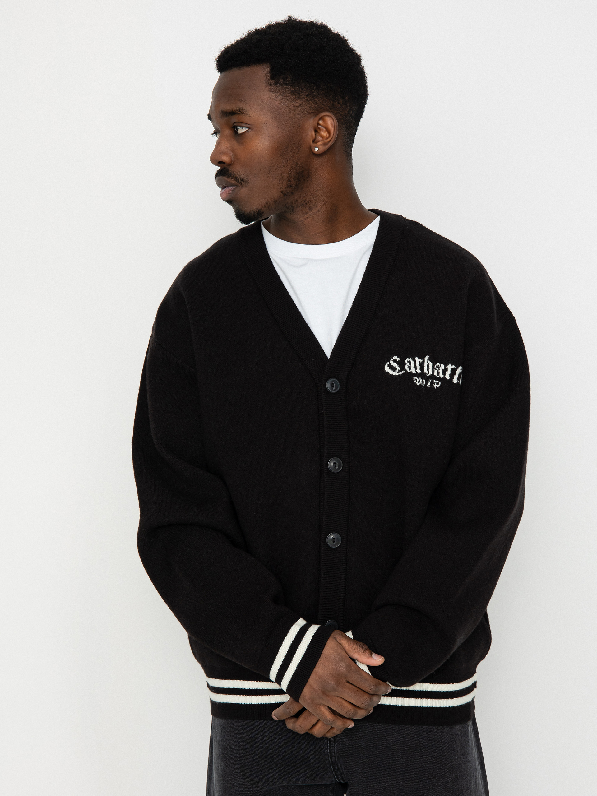 Svetr Carhartt WIP Onyx Cardigan (black/wax)