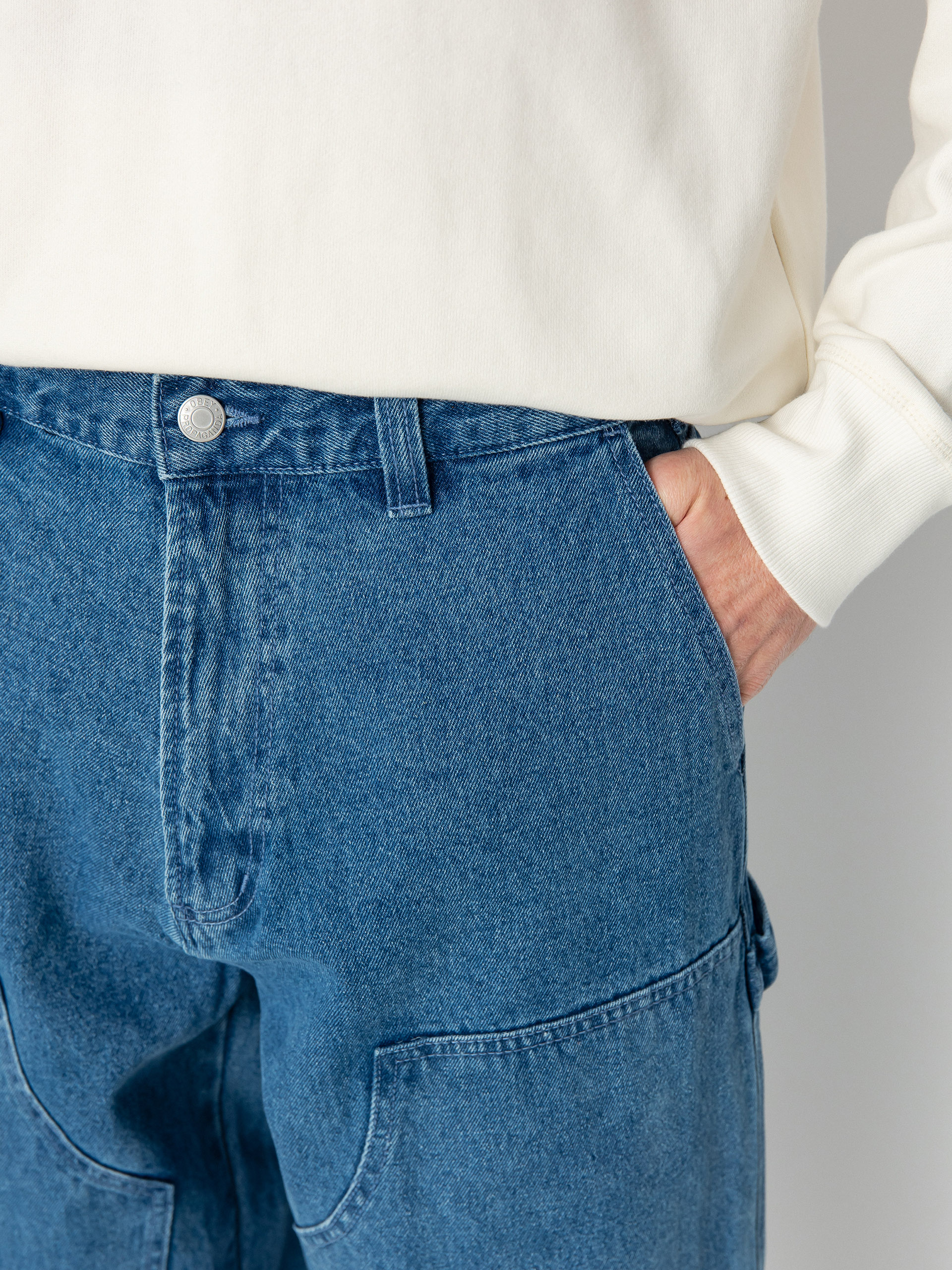 Kalhoty OBEY Bigwig Denim Carpenter (light indigo)