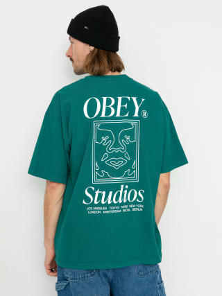 Tričko OBEY Studios Icon (adventure green)