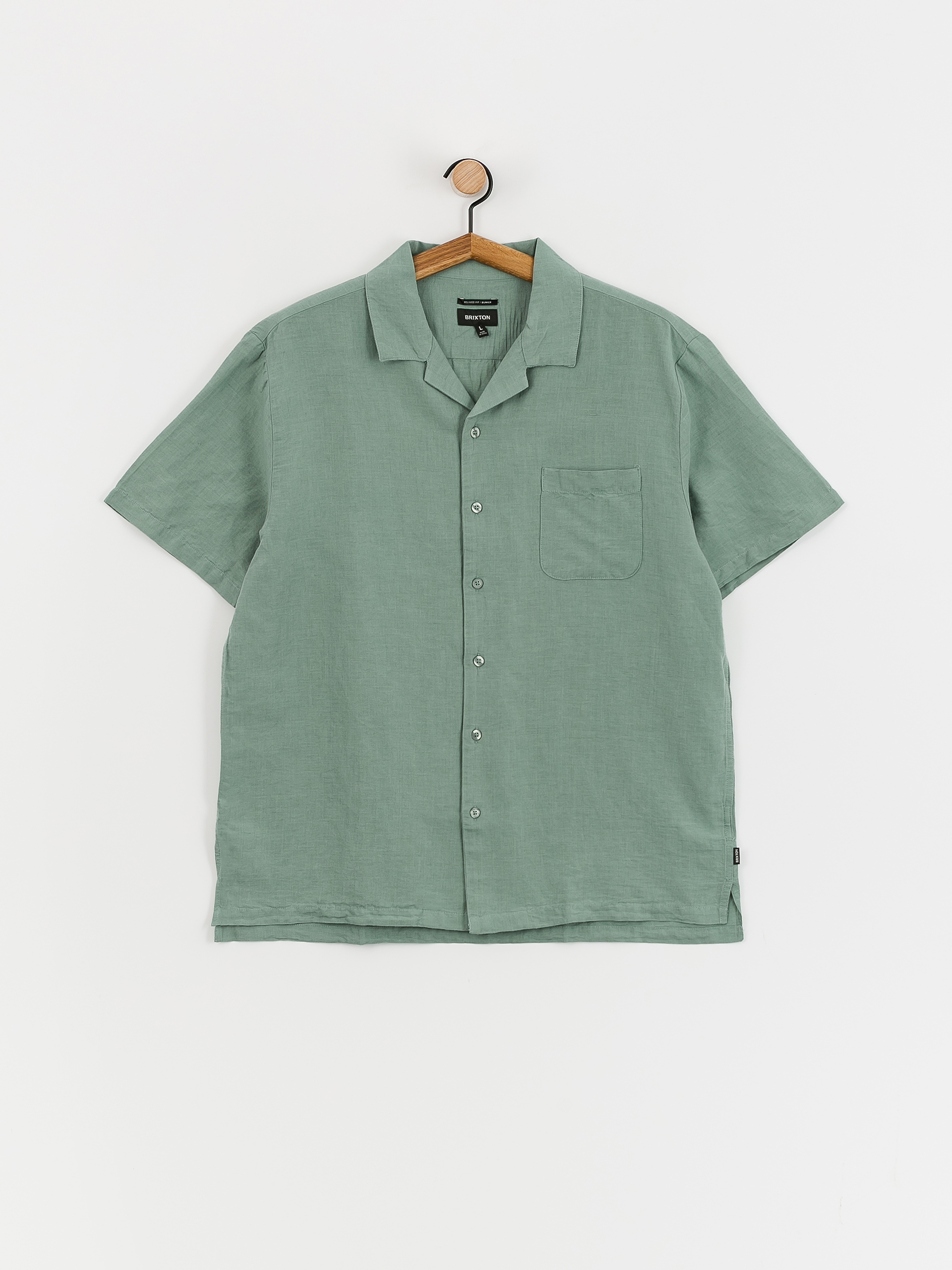 Košile Brixton Bunker Linen Blend (chinois green)