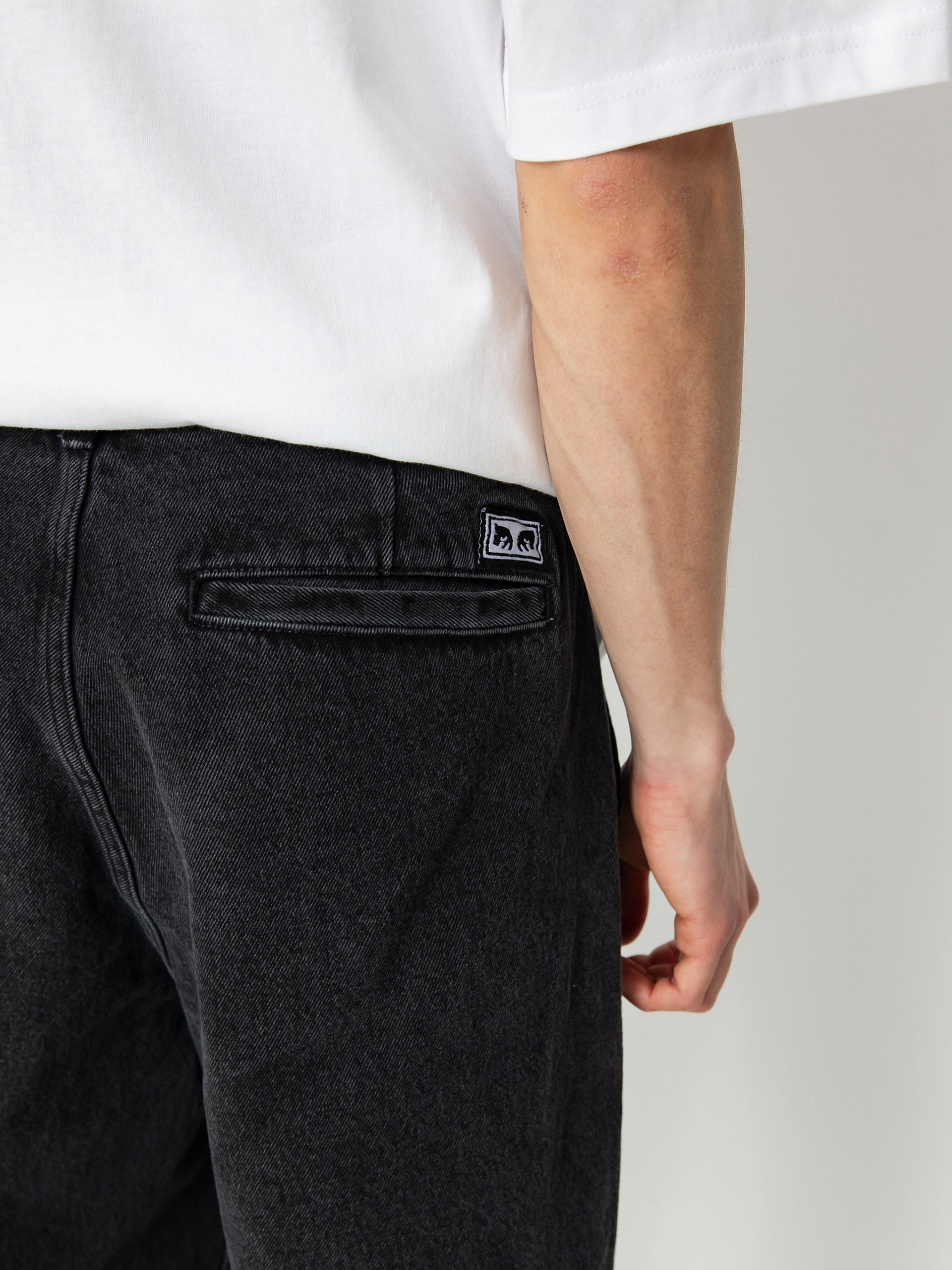 Kalhoty OBEY Fubar Pleated Denim (faded black)