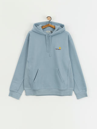 Mikina s kapucí Carhartt WIP American Script HD (frosted blue)