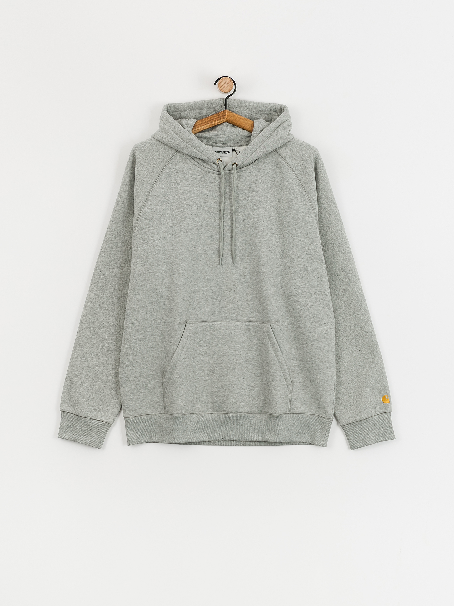 Mikina s kapucí Carhartt WIP Chase HD (grey heather/gold)
