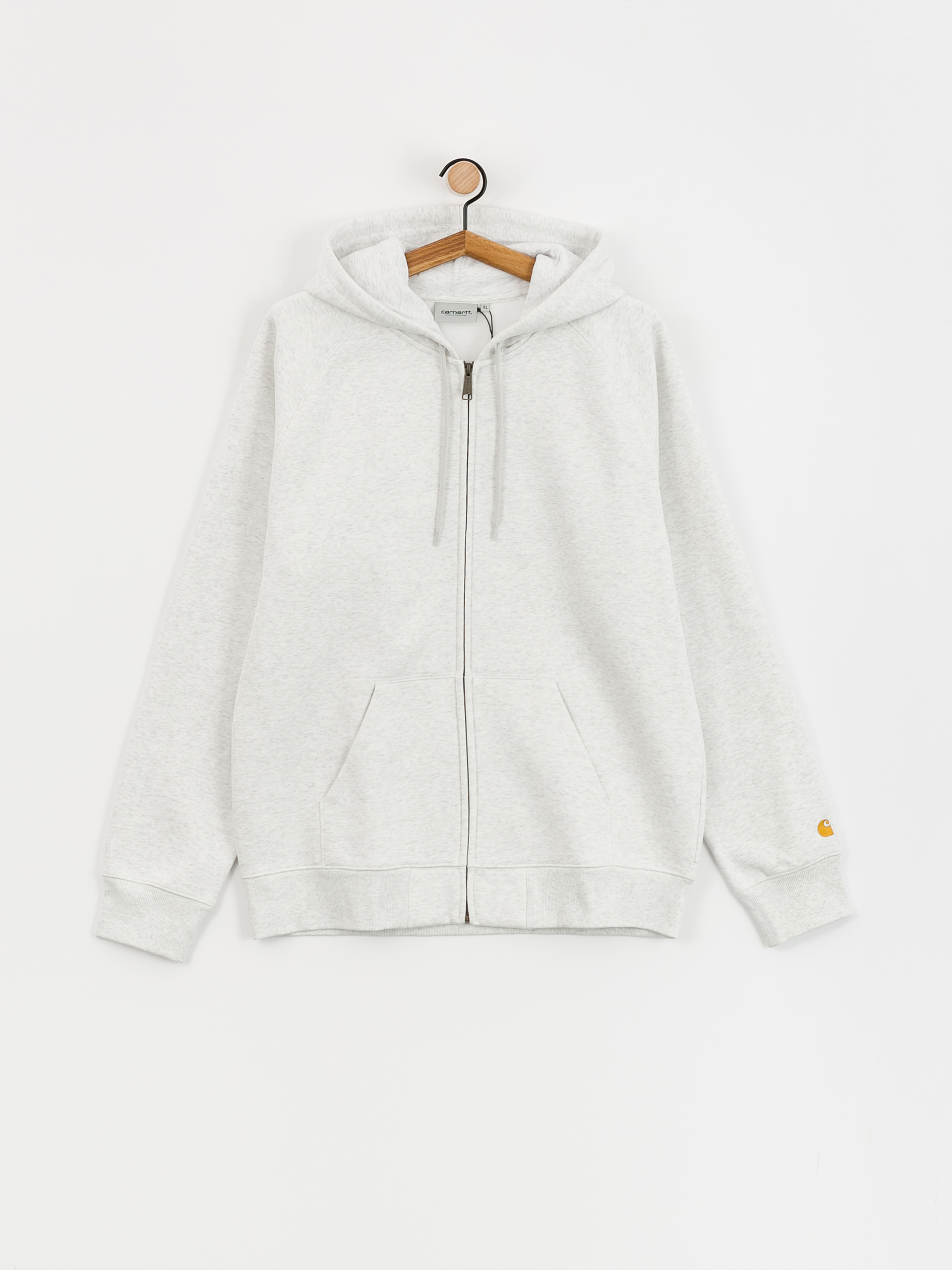 Mikina s kapucí Carhartt WIP Chase ZHD (ash heather/gold)