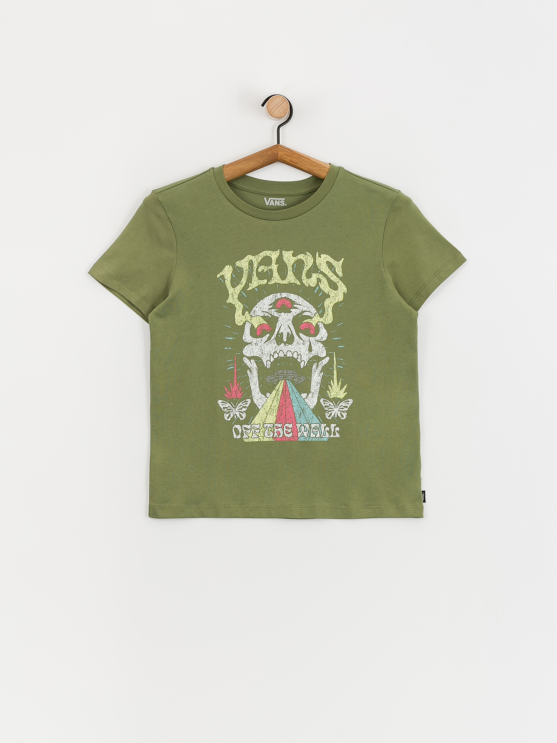 Tričko Vans Skull Saucer Crew Wmn (olivine)