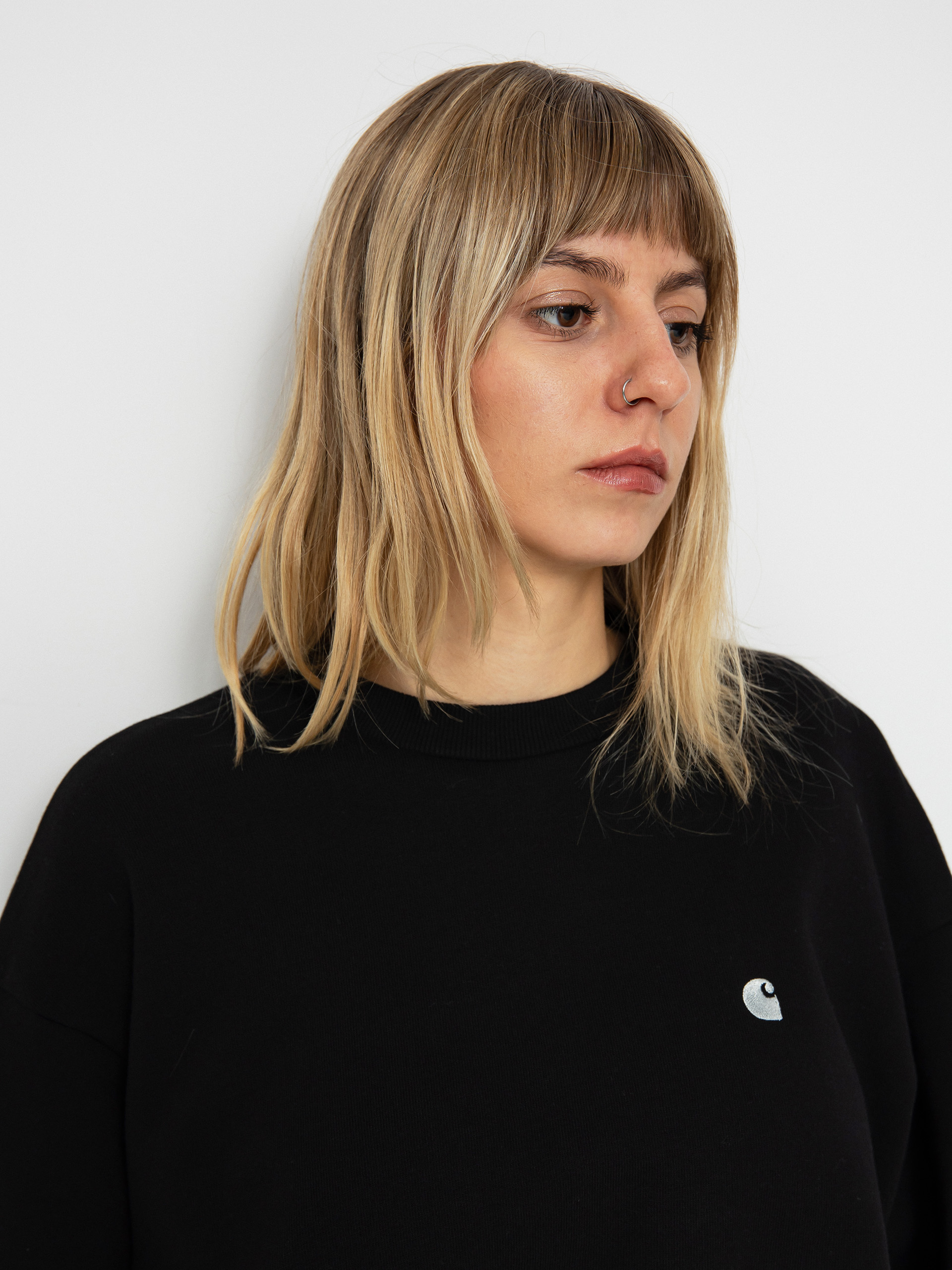 Mikina Carhartt WIP Casey Wmn (black/silver)