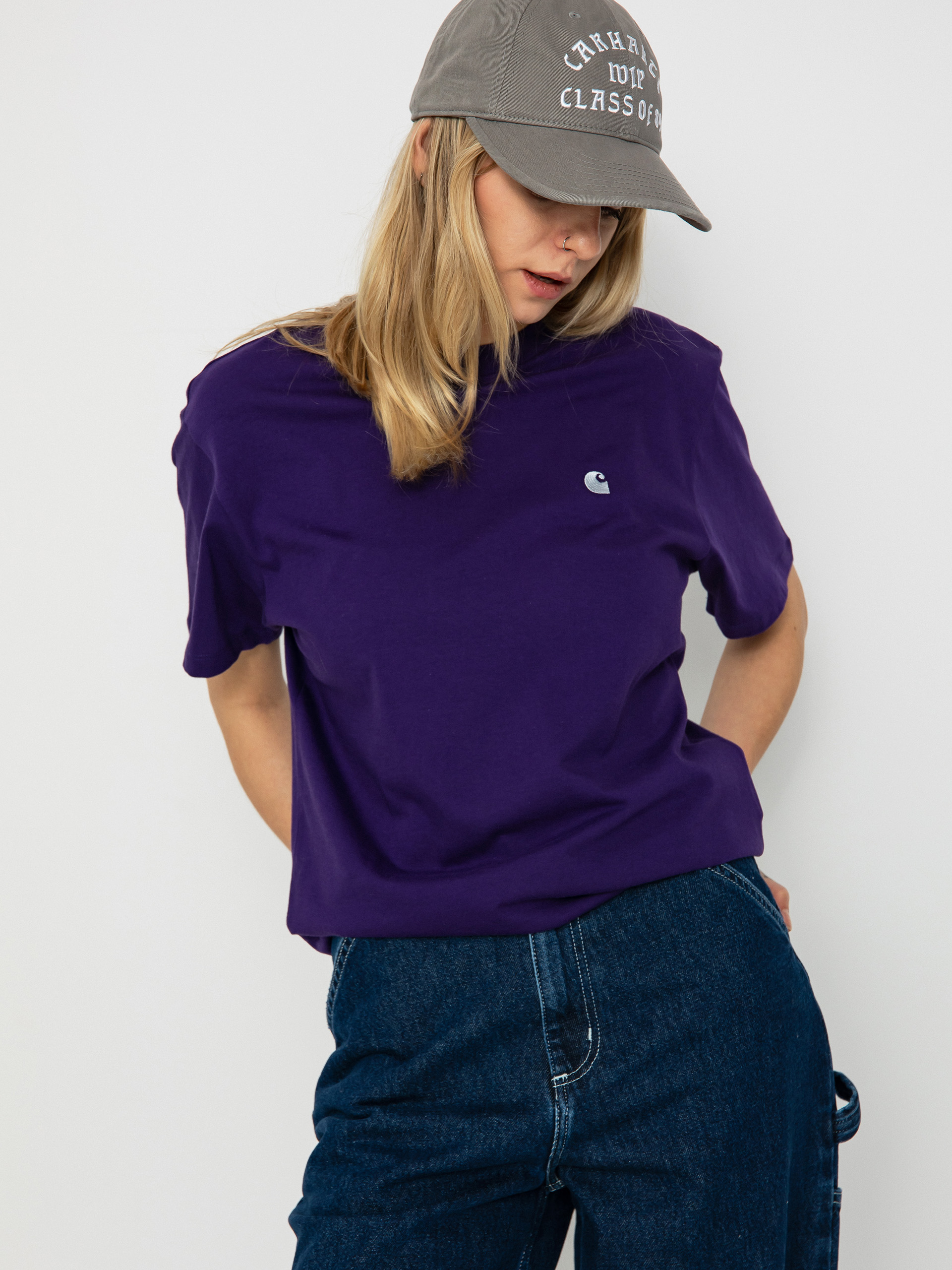Tričko Carhartt WIP Casey Wmn (tyrian/silver)
