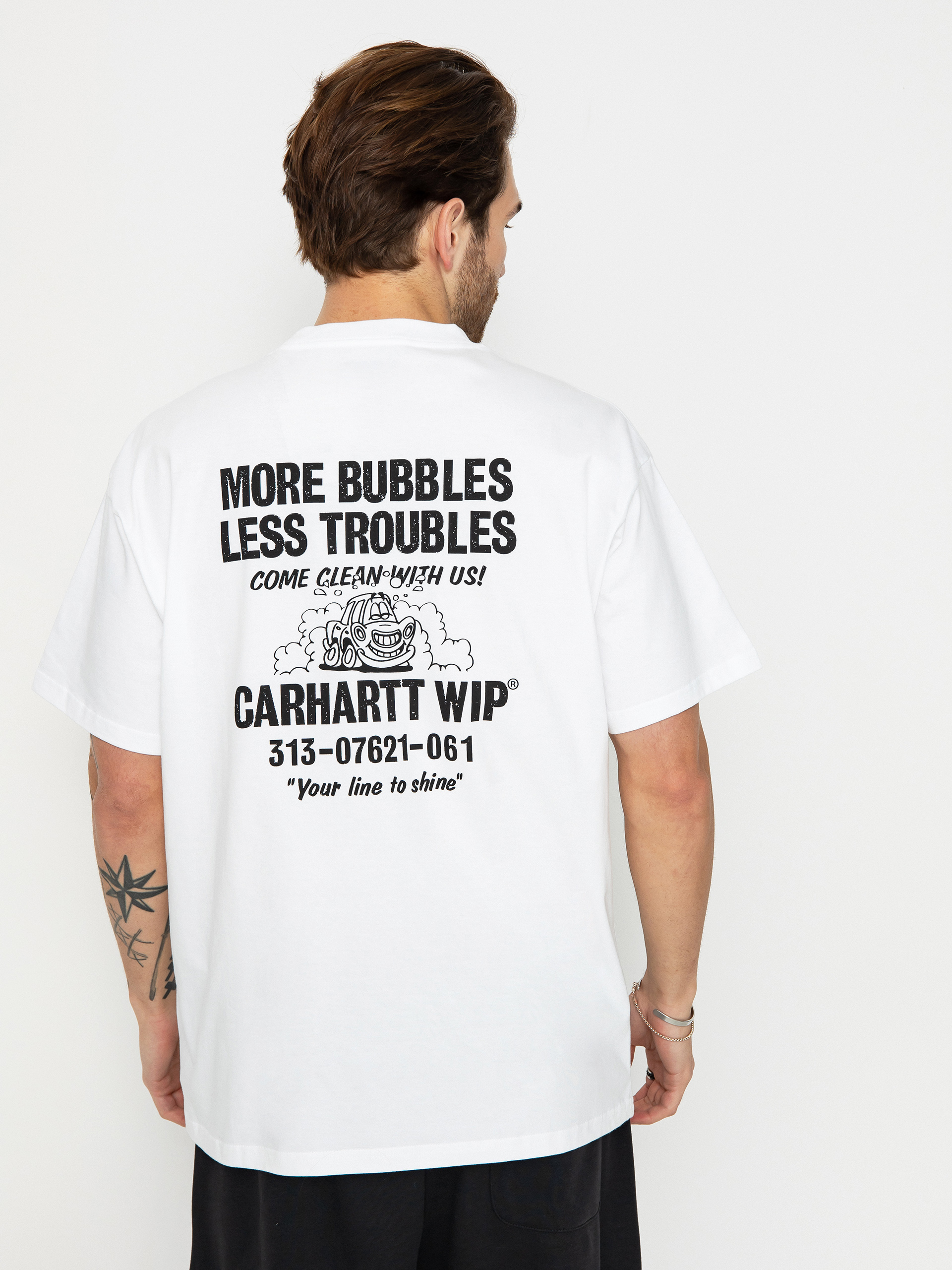 Tričko Carhartt WIP Less Troubles (white/black)