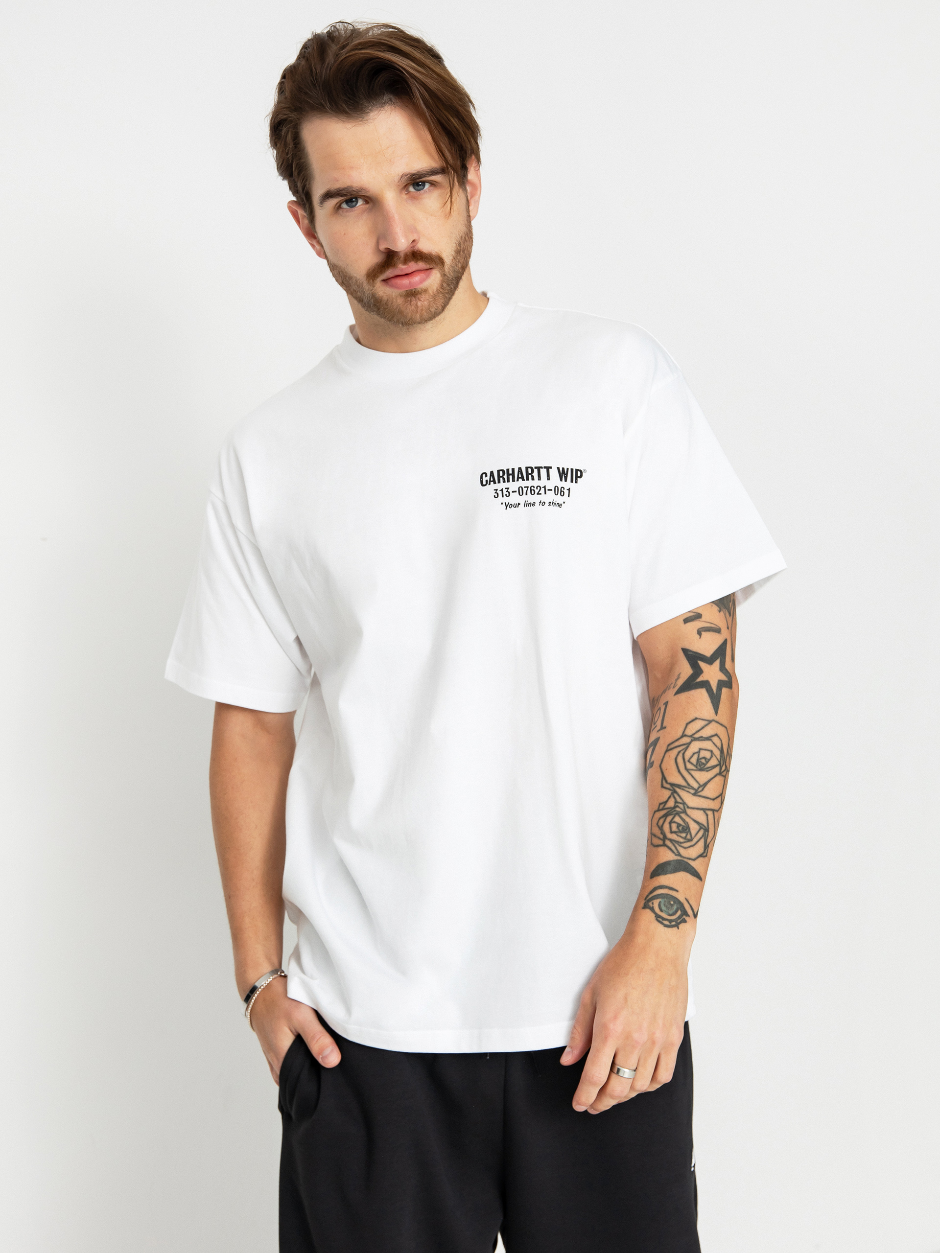 Tričko Carhartt WIP Less Troubles (white/black)