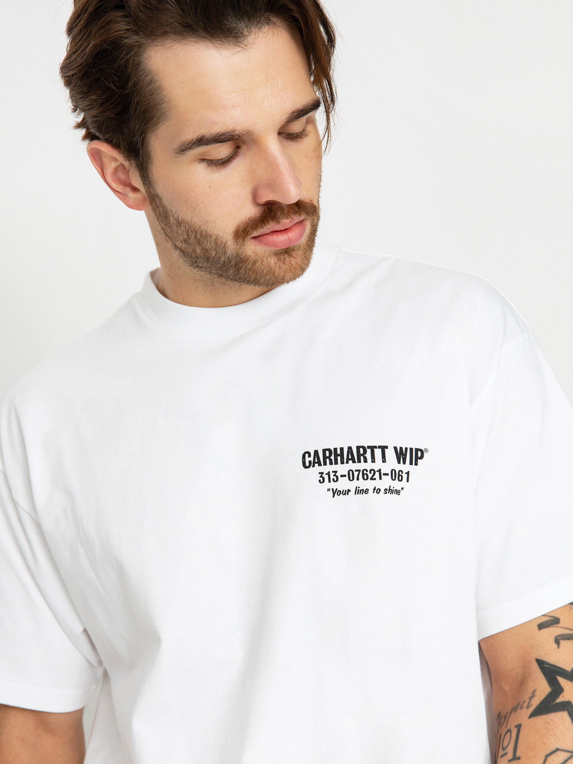 Tričko Carhartt WIP Less Troubles (white/black)