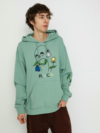 Mikina s kapucí RVCA Flower Skull HD (green haze)