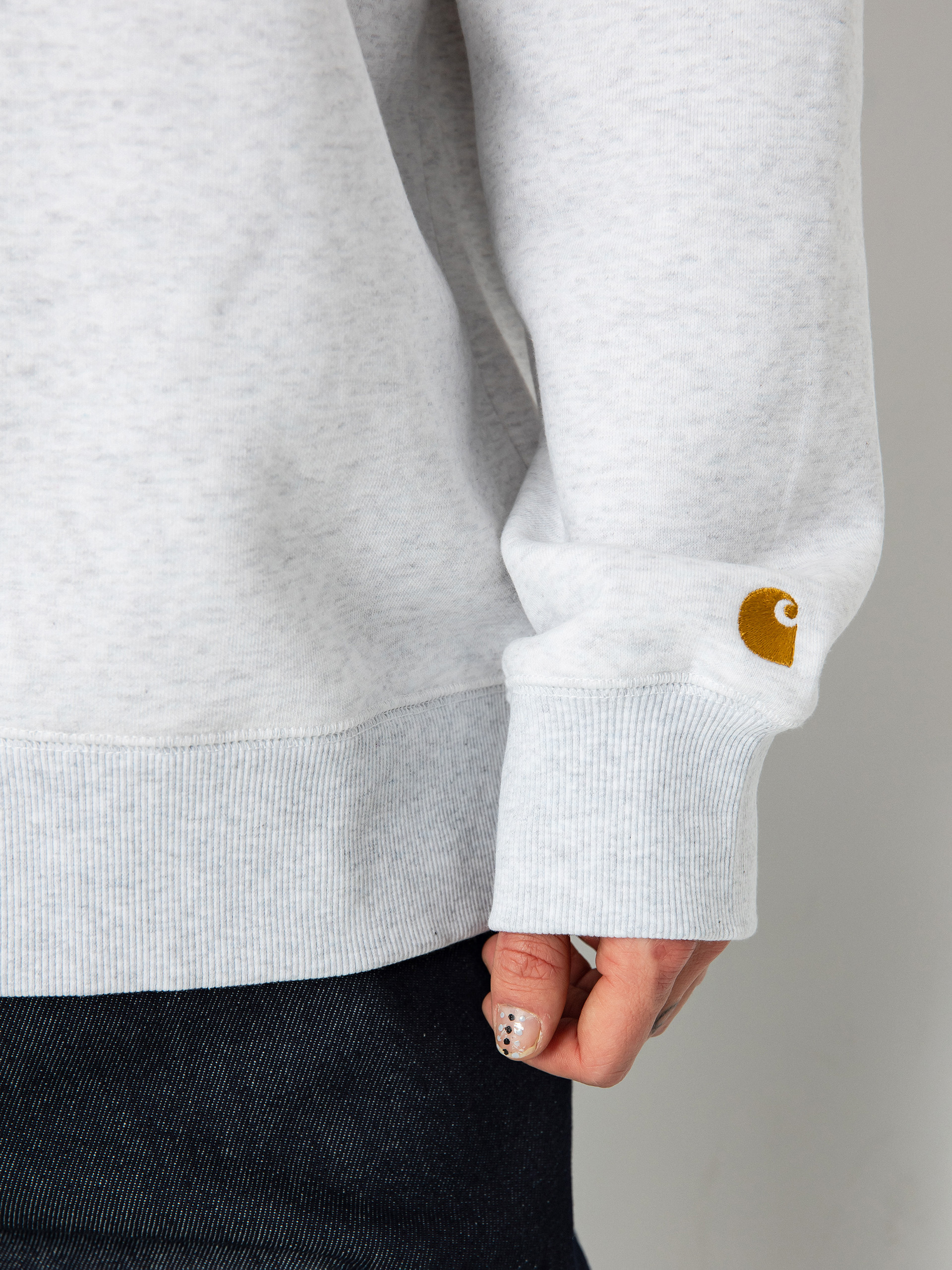 Mikina Carhartt WIP Chase (ash heather/gold)