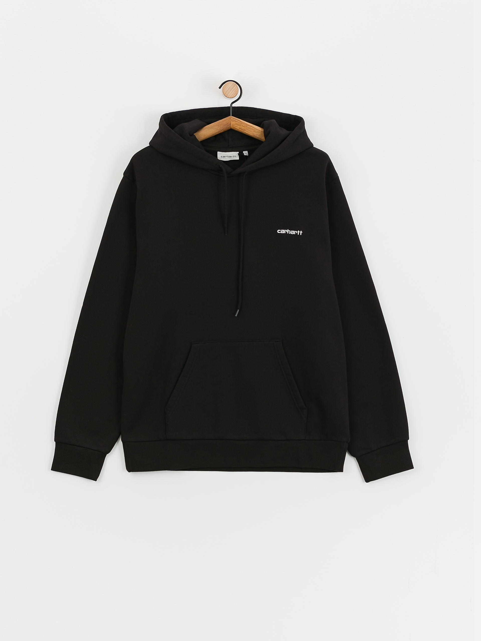 Mikina s kapucí Carhartt WIP Script Embroidery HD (black/white)