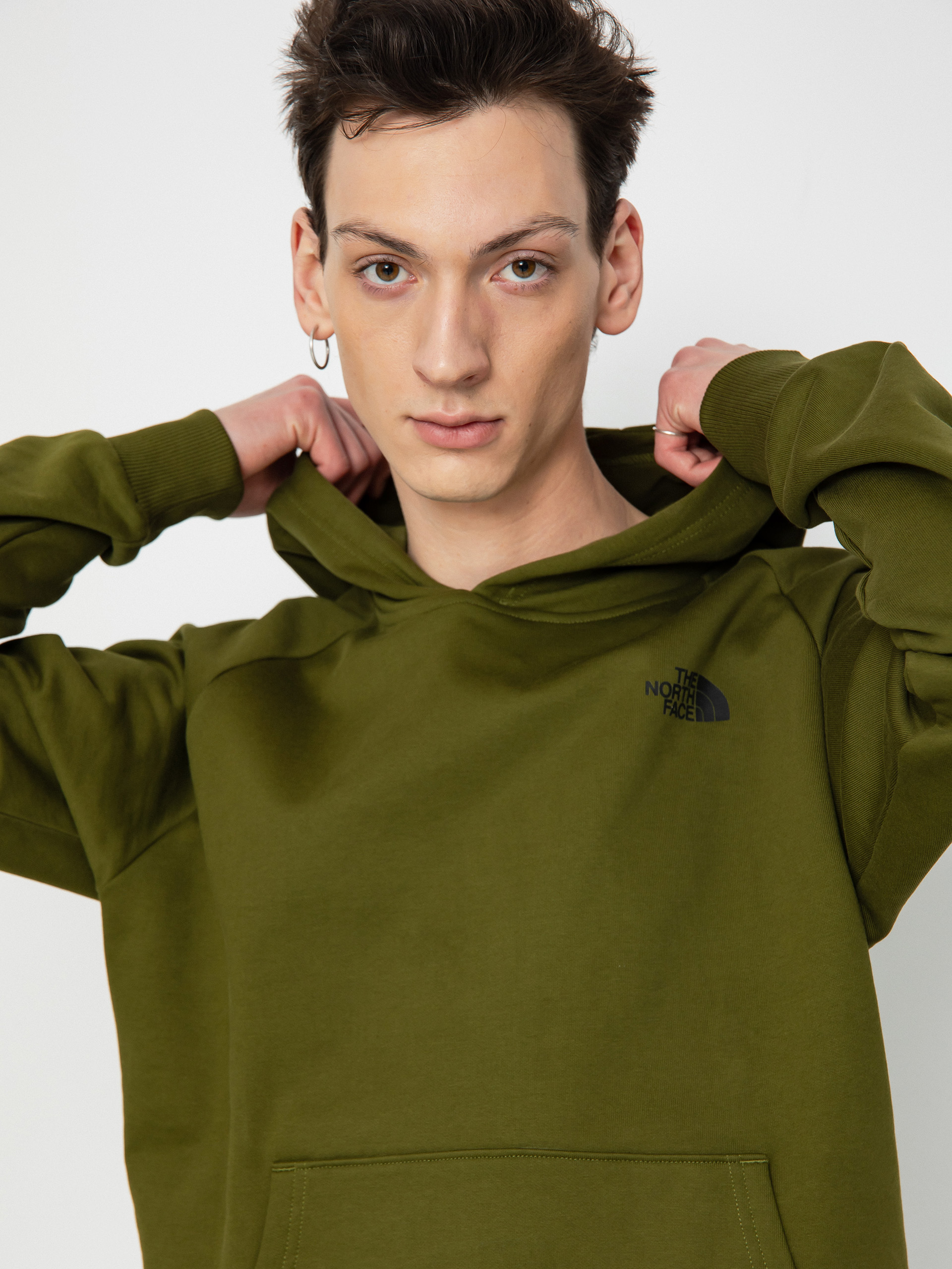 Mikina s kapucí The North Face Raglan Redbox HD (forest olive)