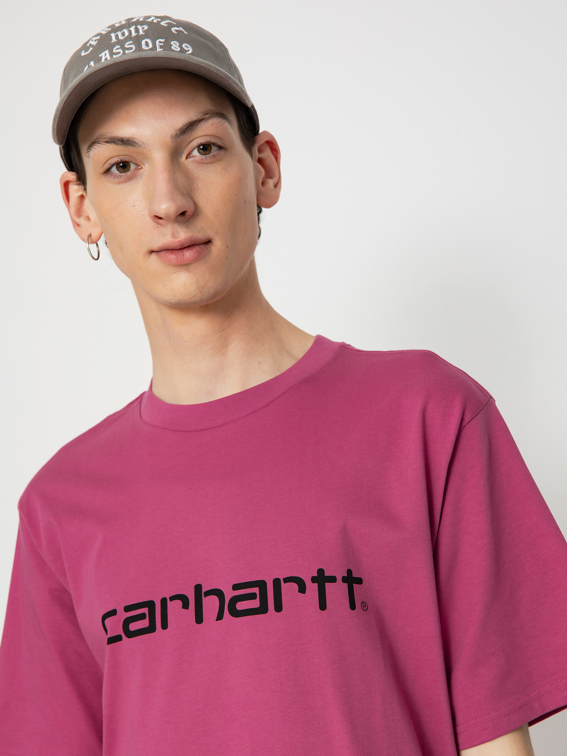 Tričko Carhartt WIP Script (magenta/black)