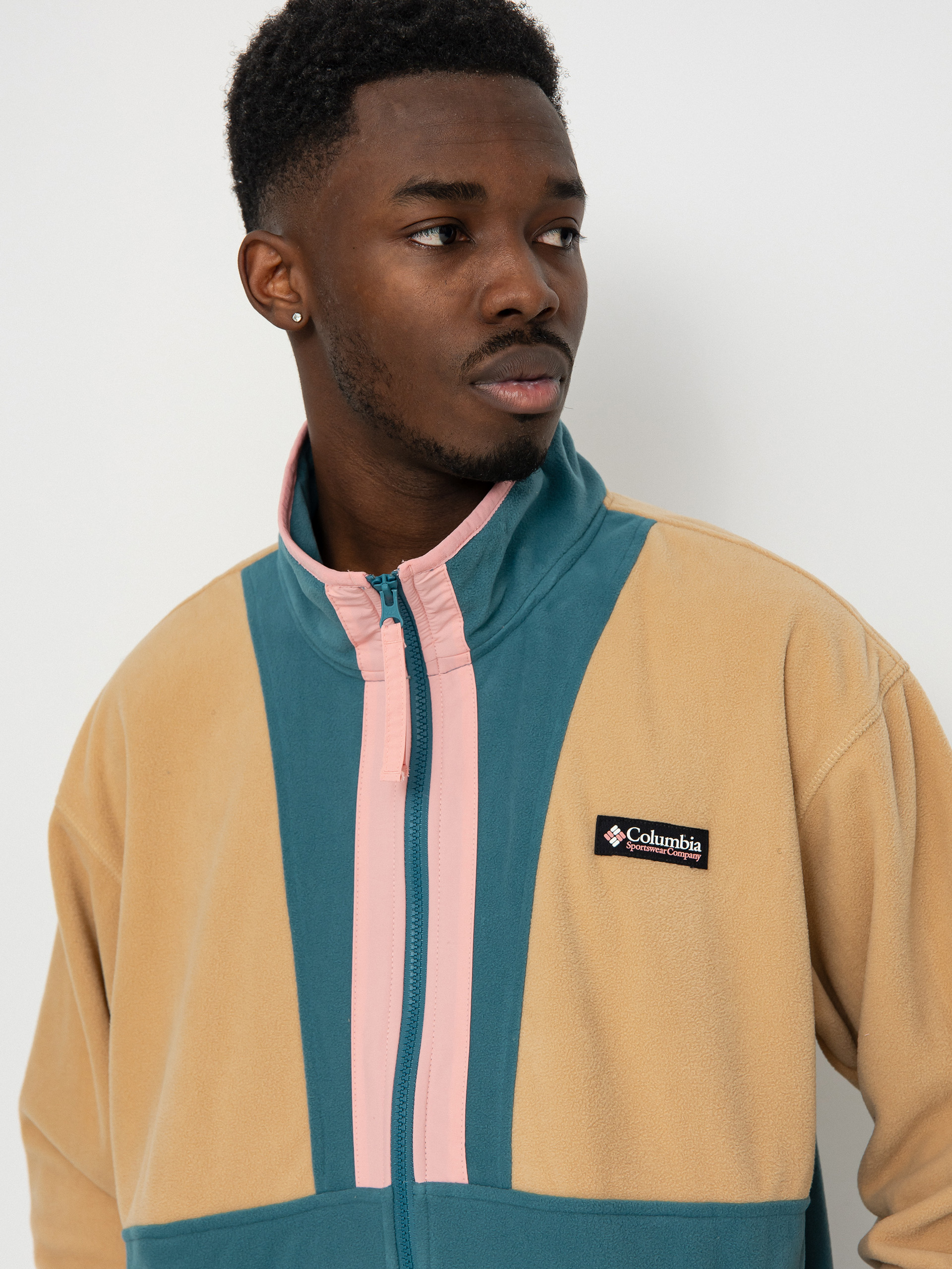 Pánský Fleecová mikina Columbia Back Bowl Lightweight (canoe/cloudburst/salmon rose)