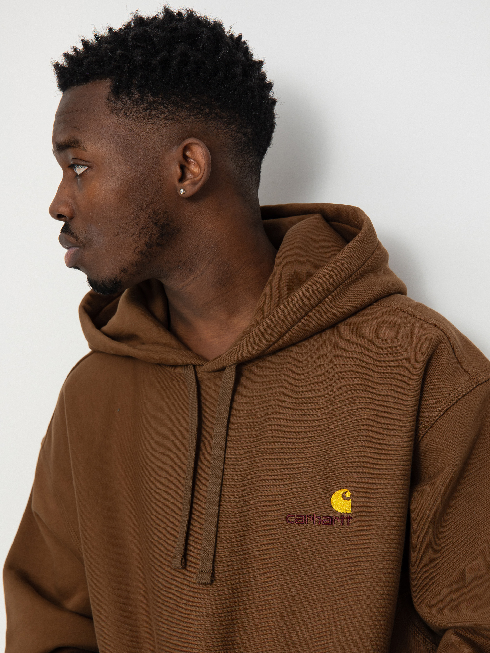 Mikina s kapucí Carhartt WIP American Script HD (lumber)