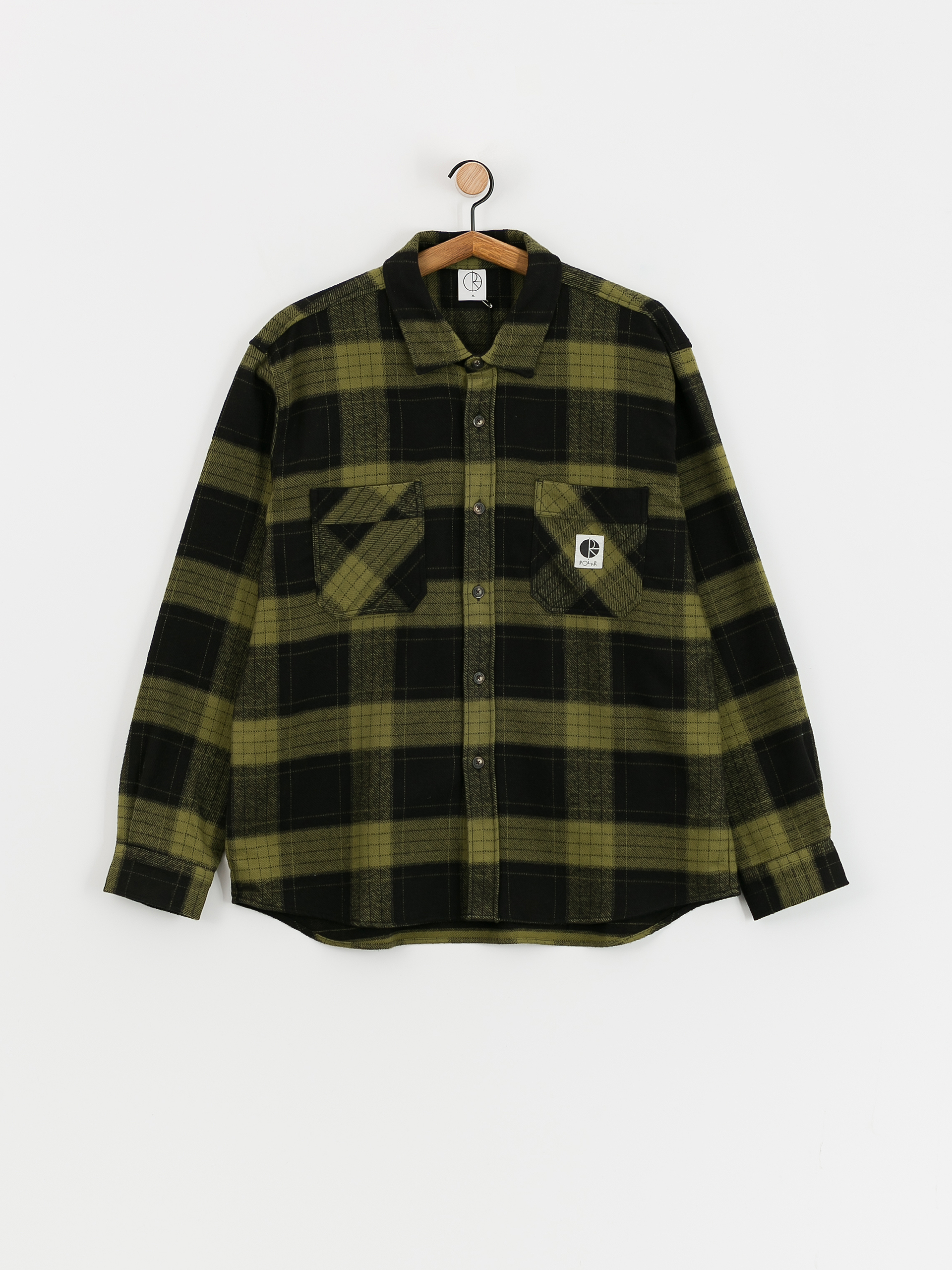 Košile Polar Skate Mike Flannel (black/army green)