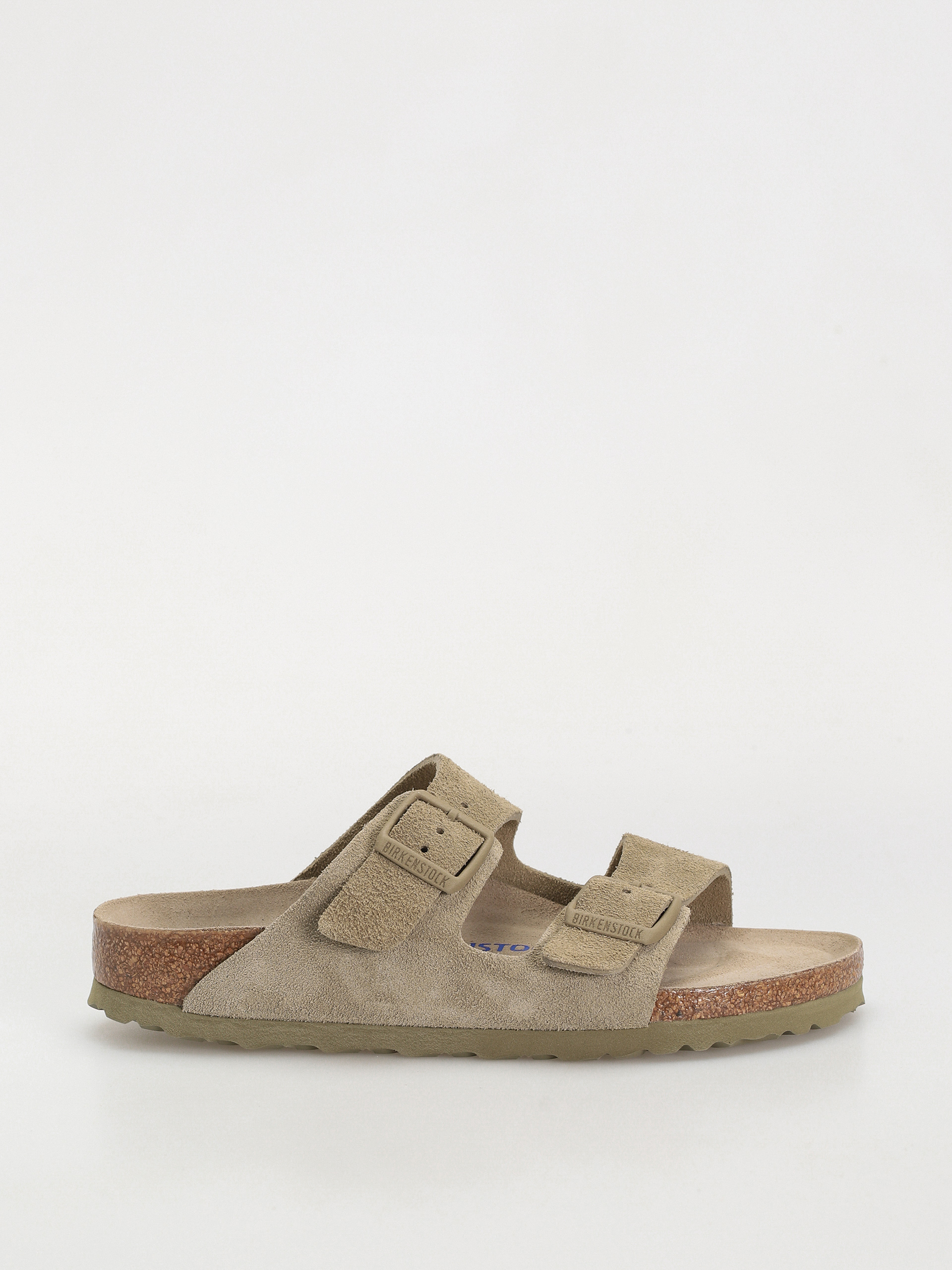 Plážovky Birkenstock Arizona Suede Leather Narrow Wmn (faded khaki)