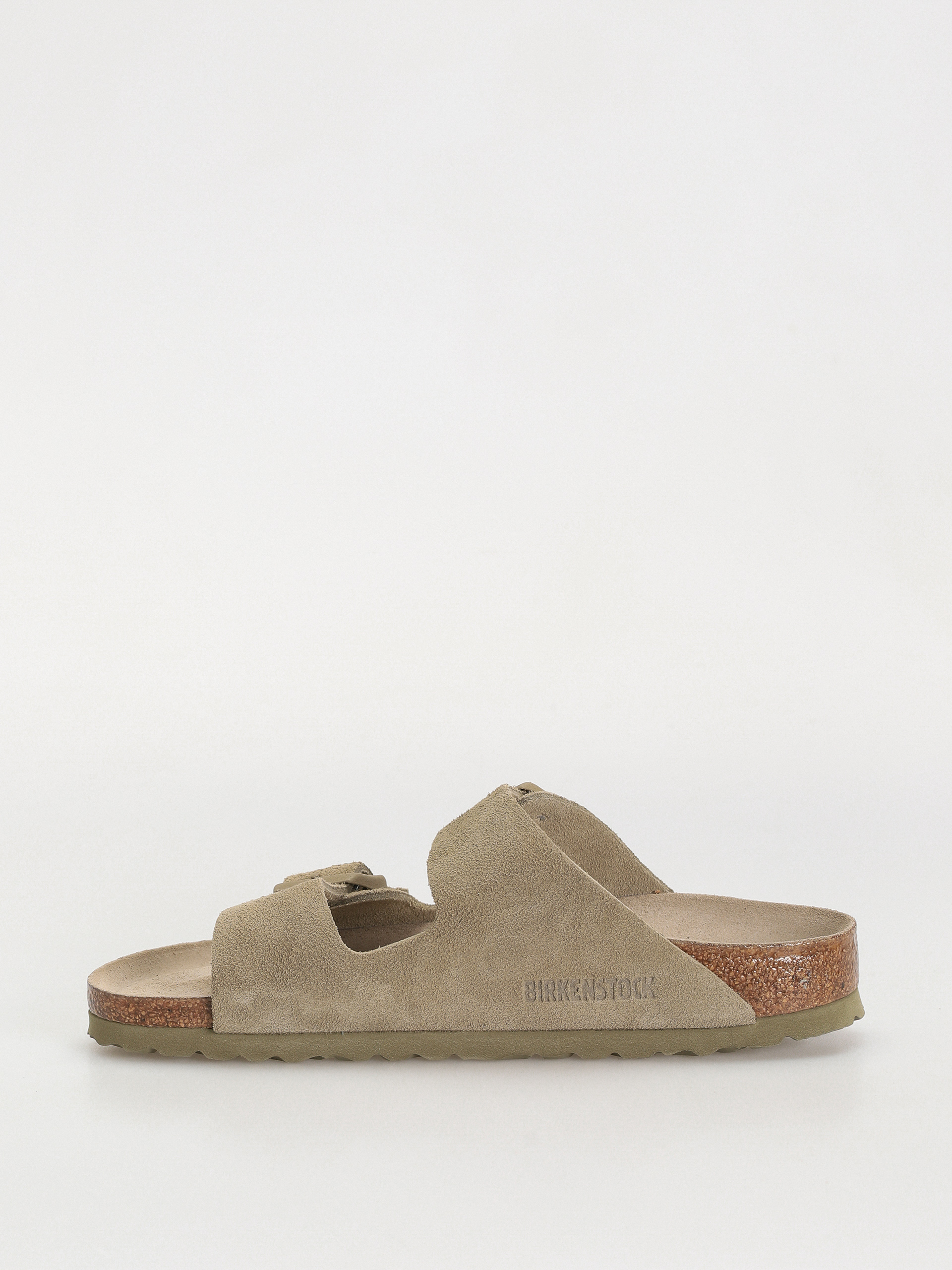 Plážovky Birkenstock Arizona Suede Leather Narrow Wmn (faded khaki)