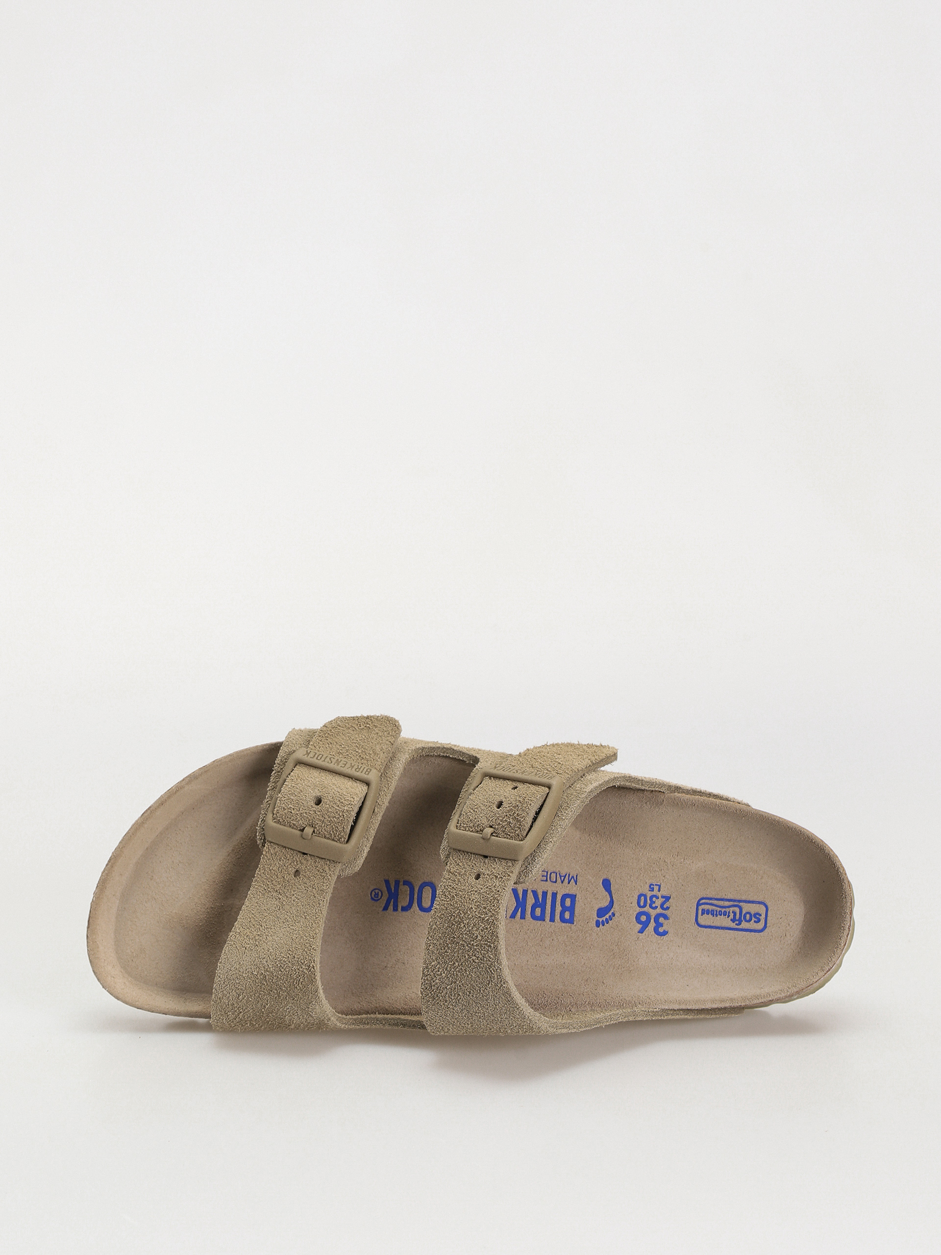 Plážovky Birkenstock Arizona Suede Leather Narrow Wmn (faded khaki)