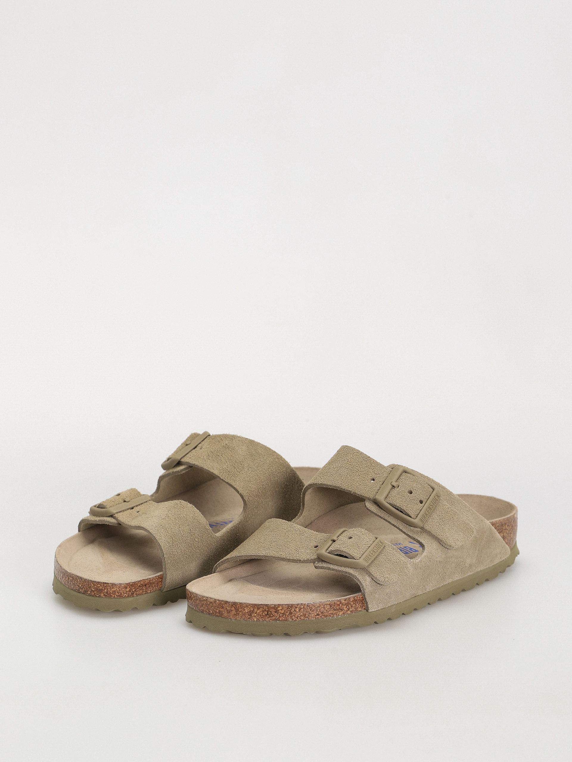 Plážovky Birkenstock Arizona Suede Leather Narrow Wmn (faded khaki)